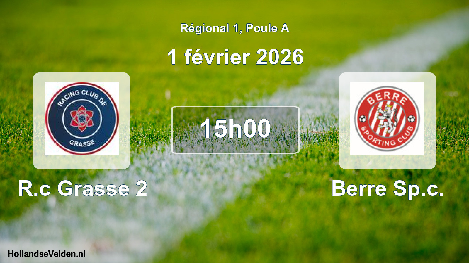 Geplande wedstrijd: R.c Grasse 2 - Berre Sp.c. (1 février 2026)