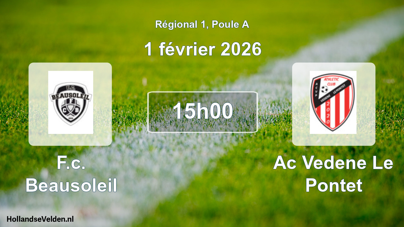 Scheduled Match: F.c. Beausoleil - Ac Vedene Le Pontet (1 February 2026)