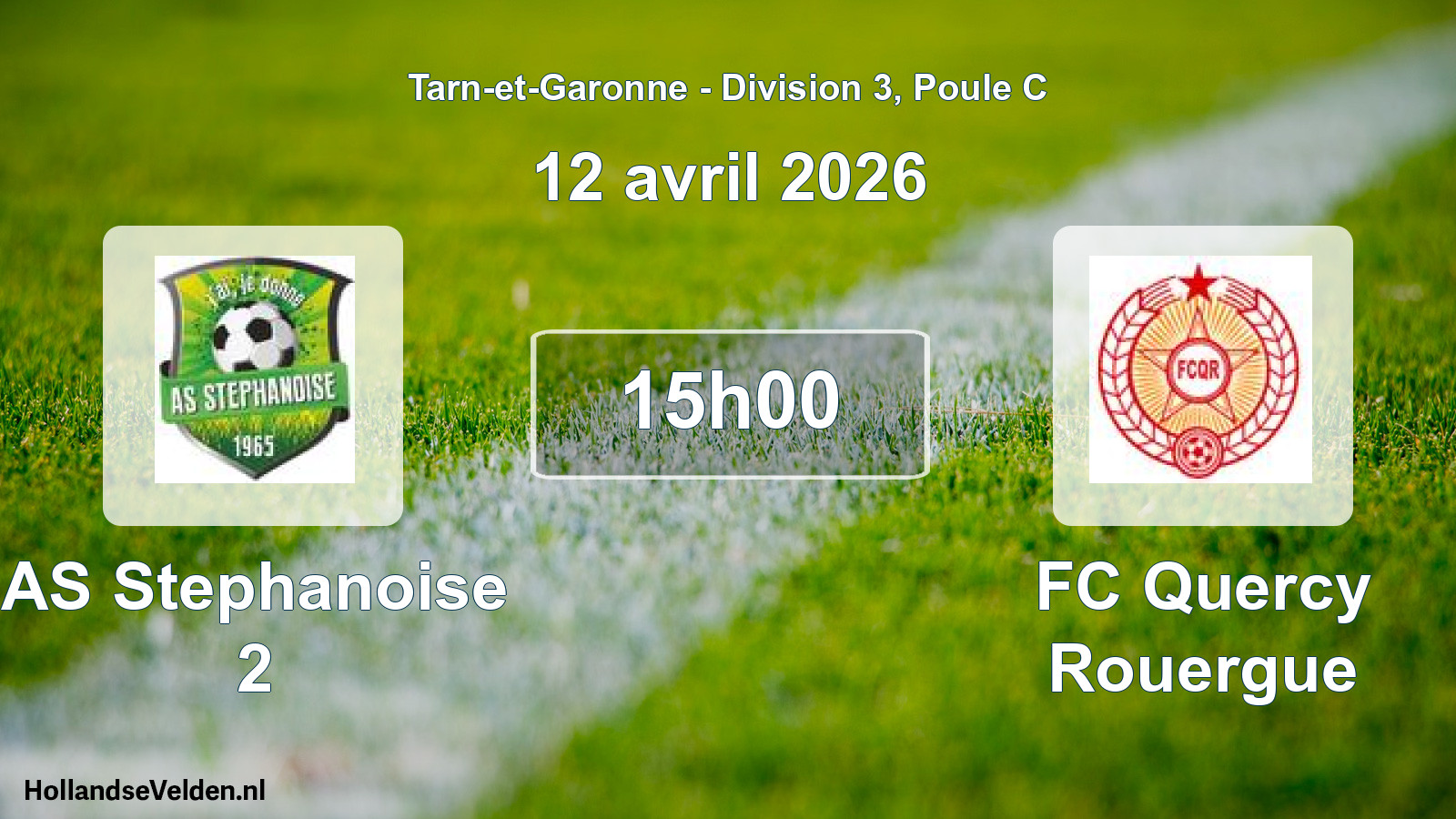 Match programmé: AS Stephanoise 2 - FC Quercy Rouergue (12 avril 2026)