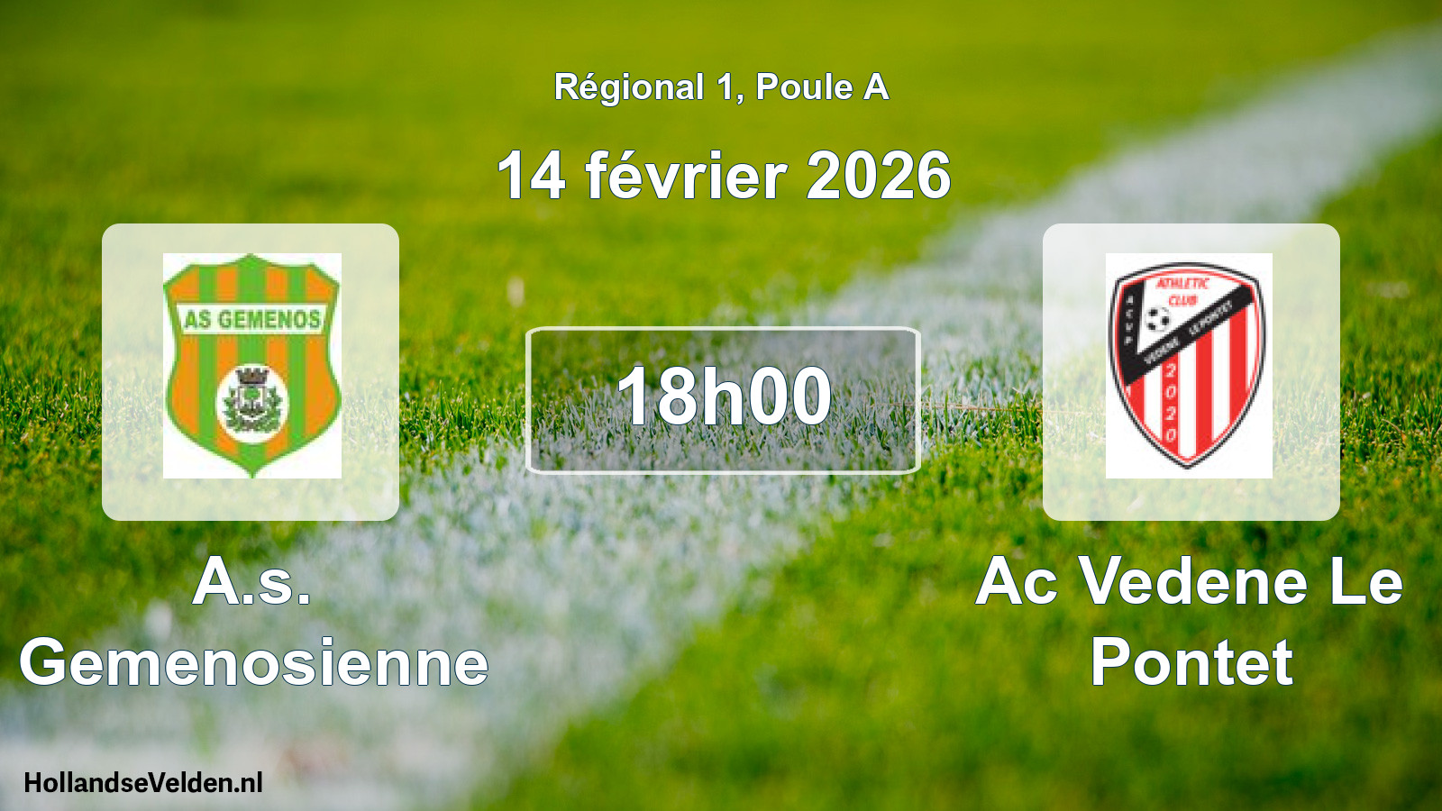 Scheduled Match: A.s. Gemenosienne - Ac Vedene Le Pontet (14 February 2026)
