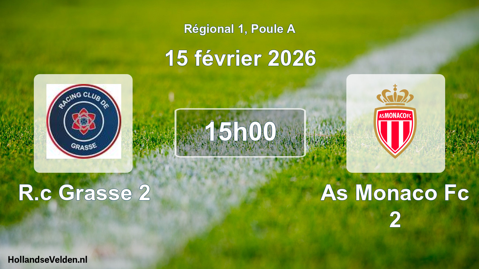 Scheduled Match: R.c Grasse 2 - As Monaco Fc 2 (15 February 2026)