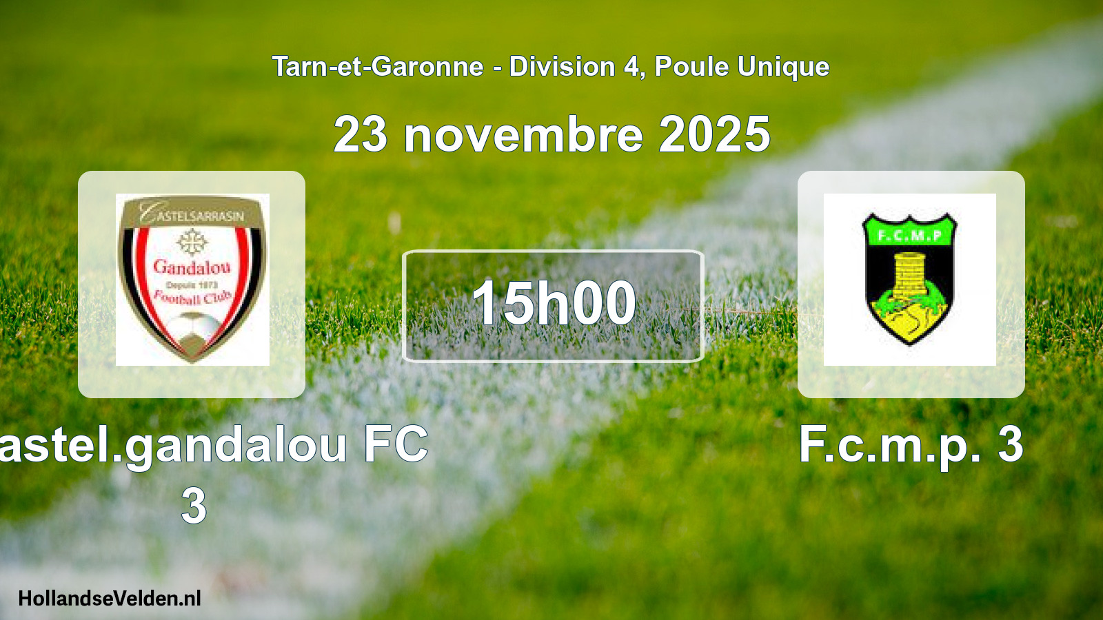 Scheduled Match: Castel.gandalou FC 3 - F.c.m.p. 3 (23 November 2025)