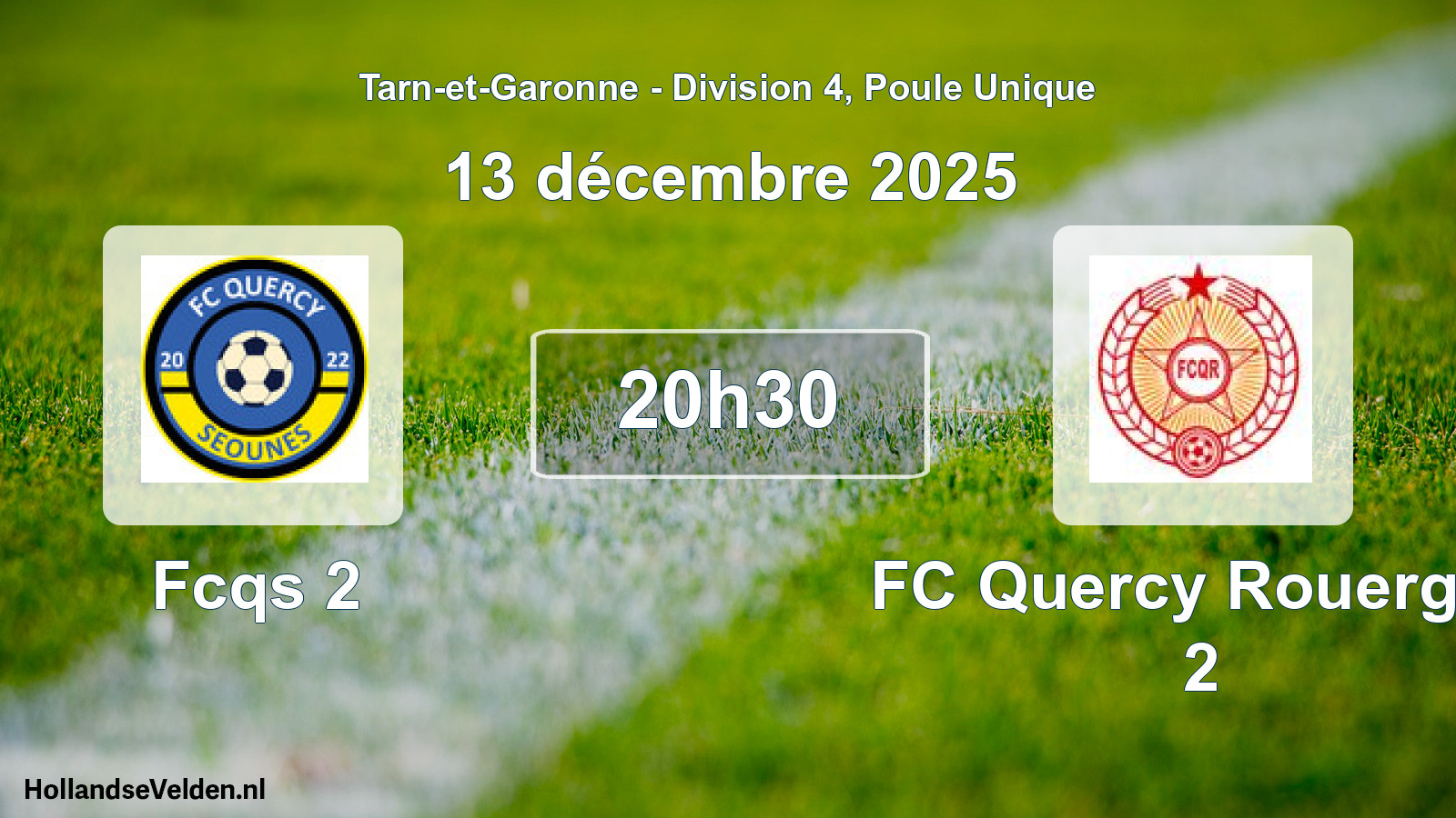 Match programmé: Fcqs 2 - FC Quercy Rouergue 2 (14 décembre 2025)