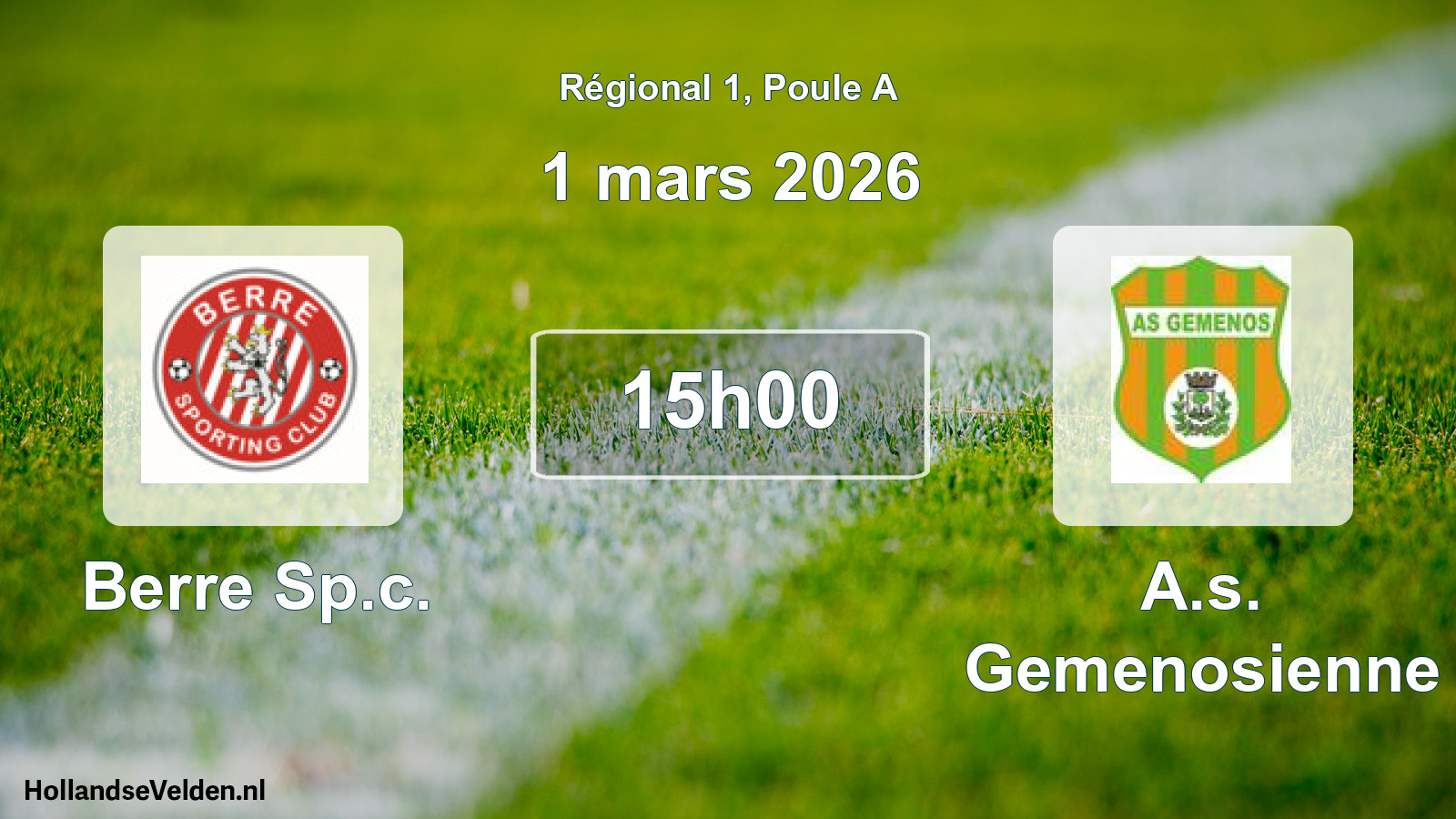 Scheduled Match: Berre Sp.c. - A.s. Gemenosienne (1 March 2026)