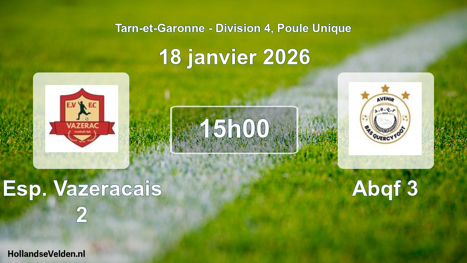 Geplande wedstrijd: Esp. Vazeracais 2 - Abqf 3 (18 januari 2026)
