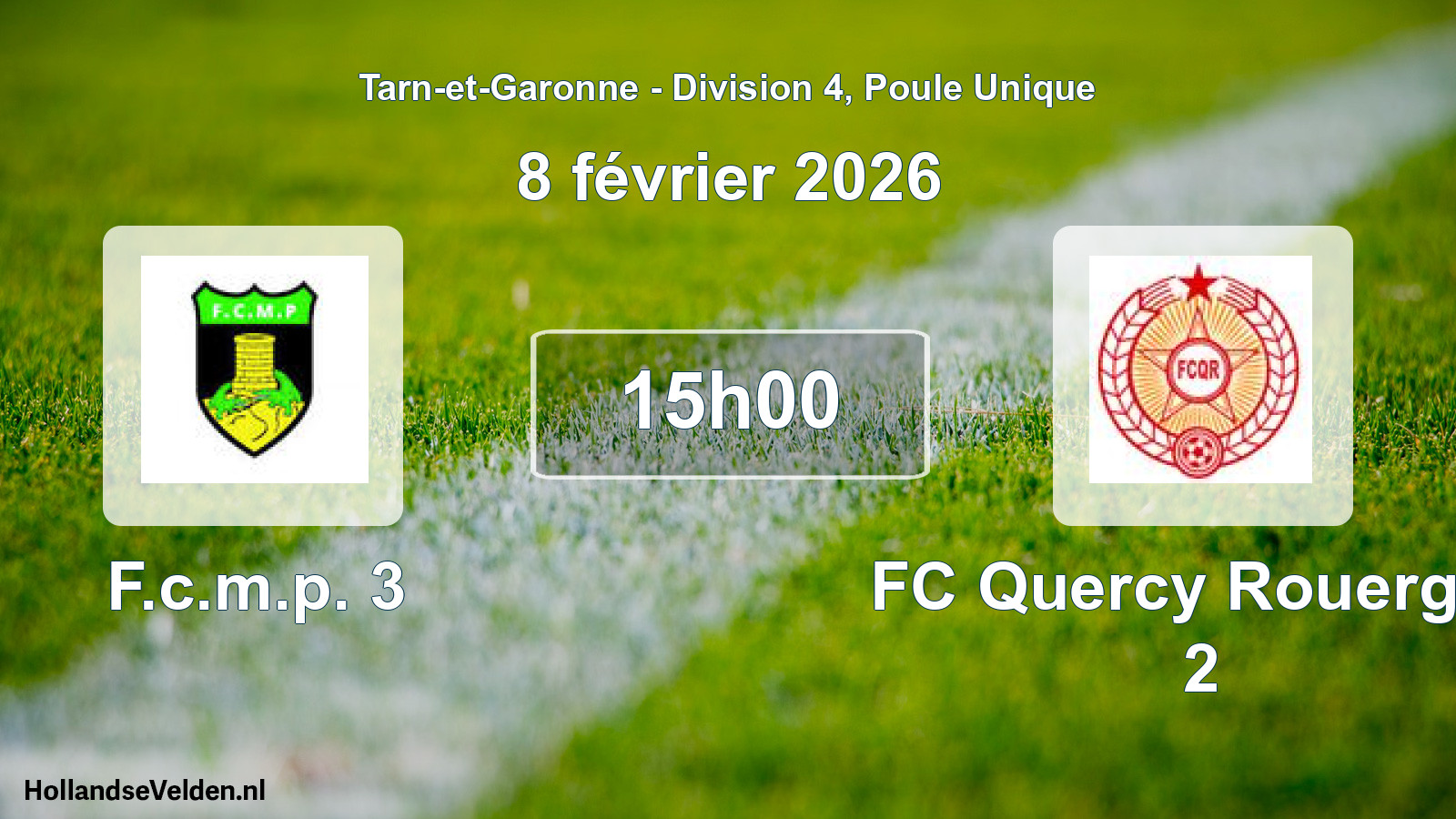 Scheduled Match: F.c.m.p. 3 - FC Quercy Rouergue 2 (8 February 2026)