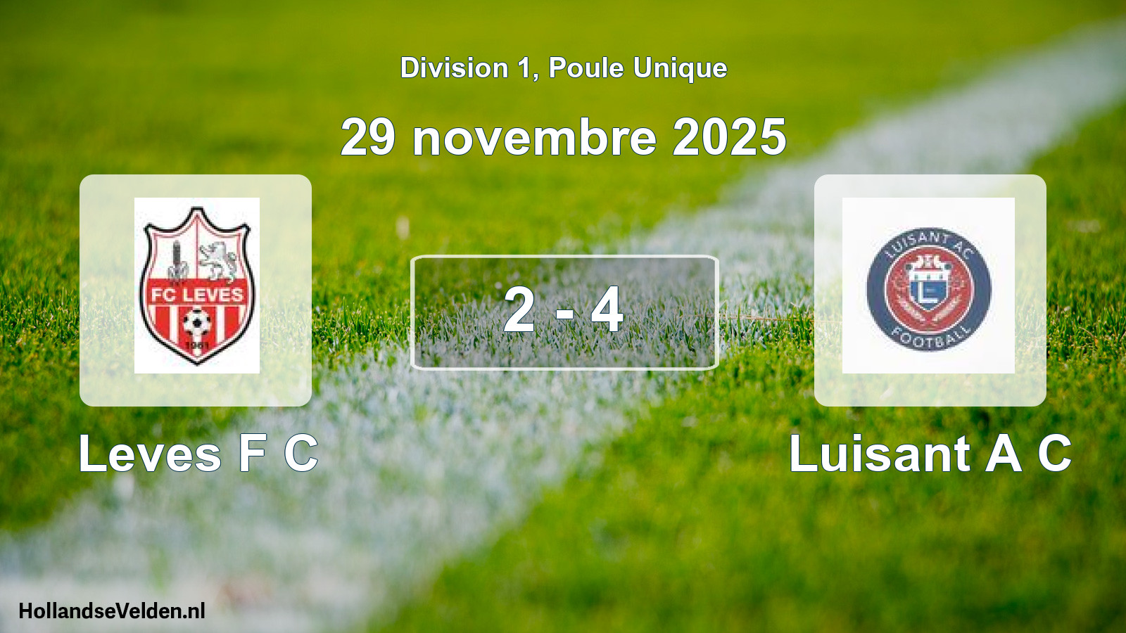Match joué: Leves F C - Luisant A C 2 - 4 (29 novembre 2025)