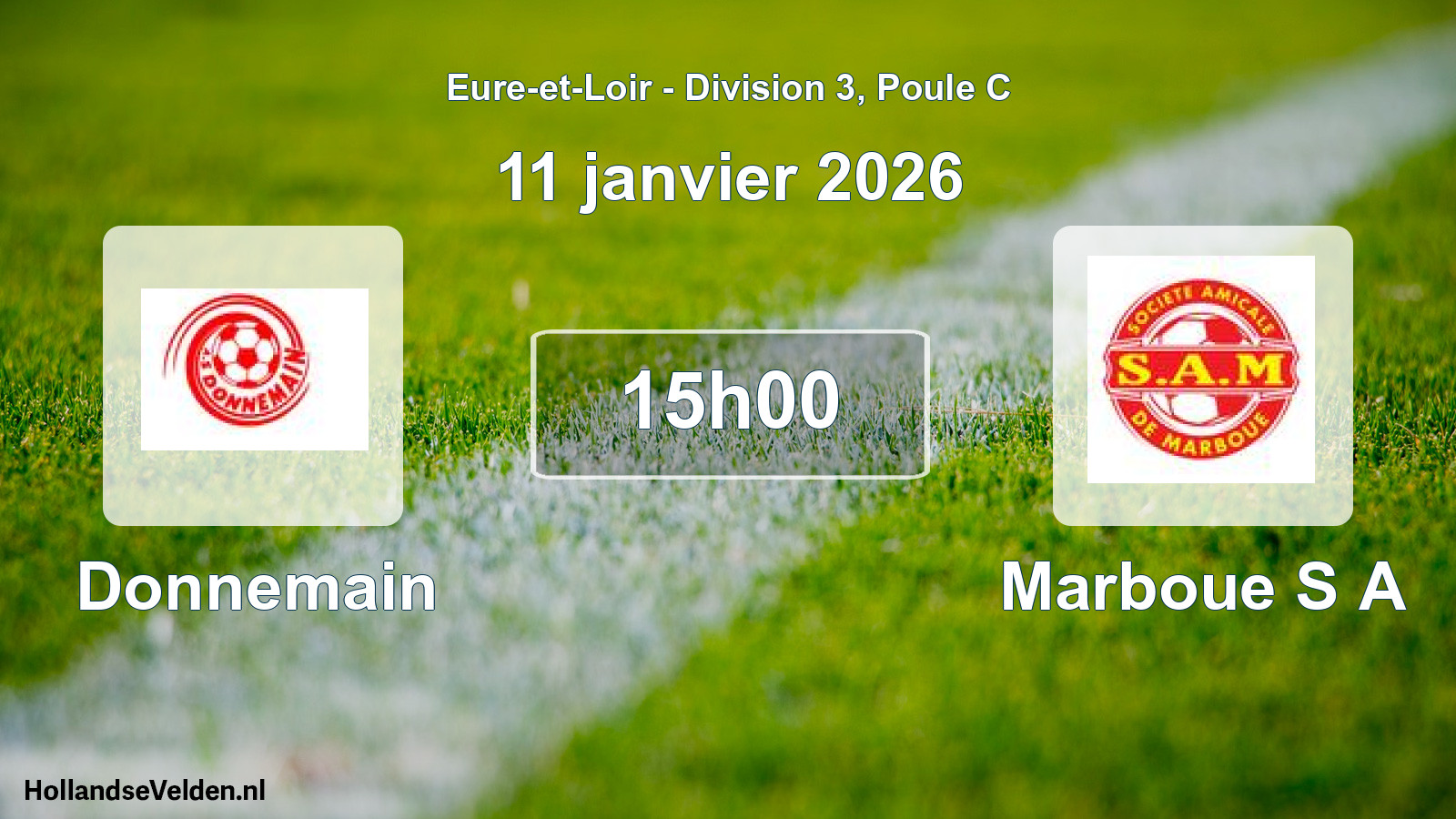 Match programmé: Donnemain - Marboue S A (11 janvier 2026)