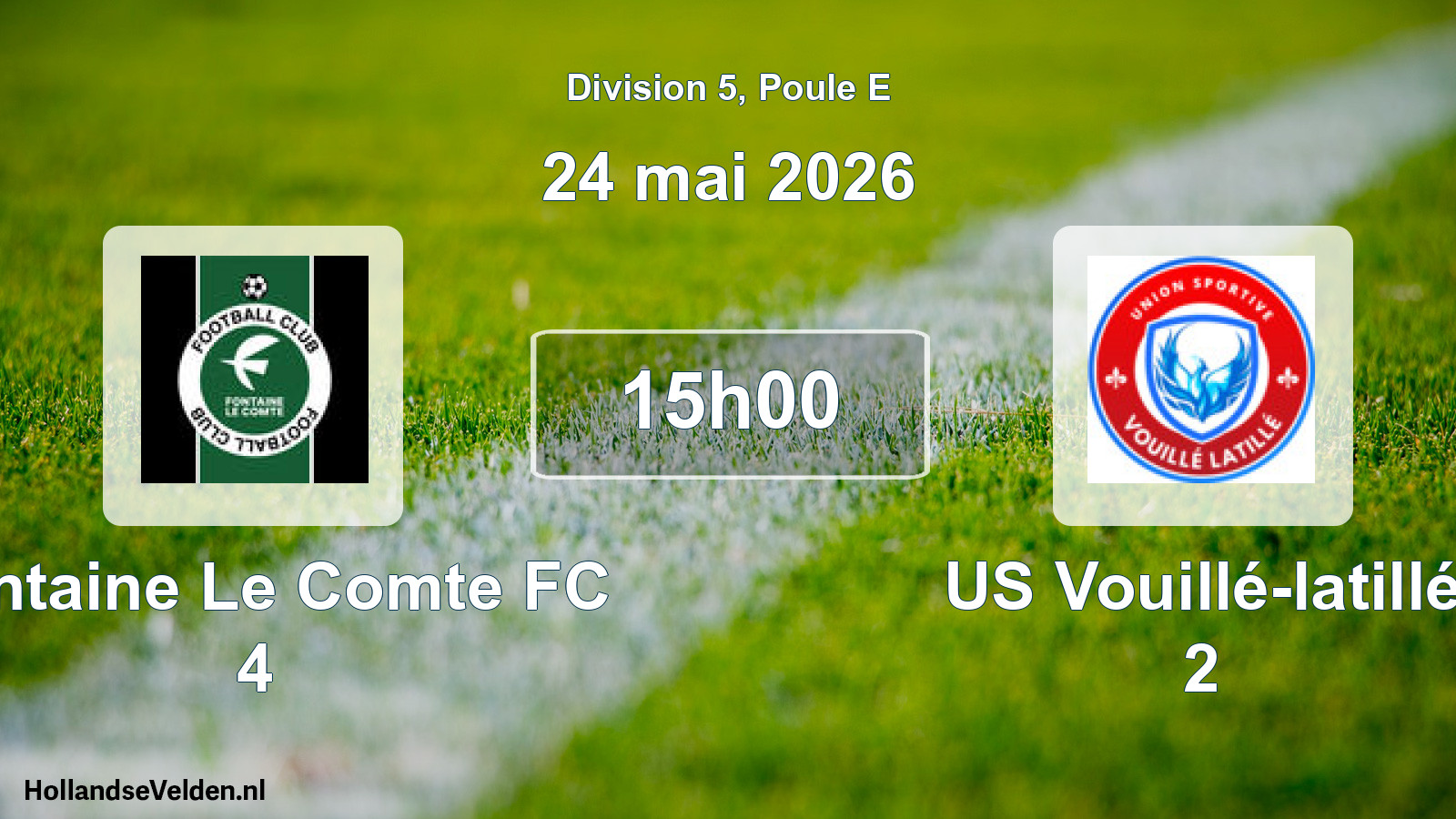 Scheduled Match: Fontaine Le Comte FC 4 - US Vouillé-latillé 2 (24 May 2026)