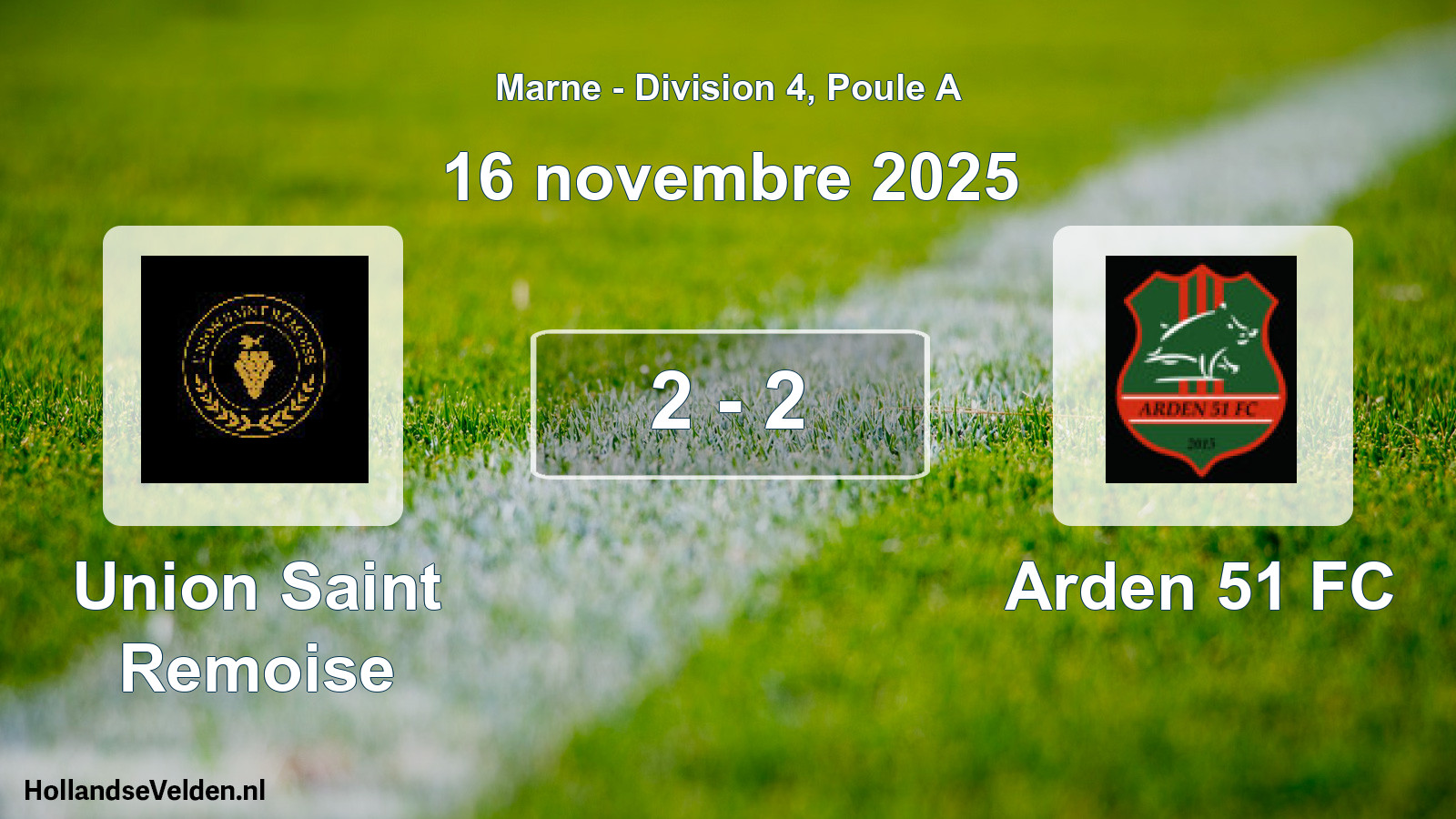 Match joué: Union Saint Remoise - Arden 51 FC 2 - 2 (16 novembre 2025)