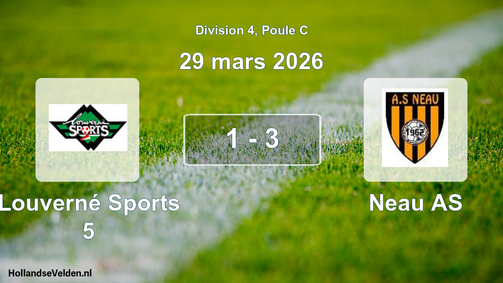 Match joué: Louverné Sports 5 - Neau AS 1 - 3 (29 mars 2026)