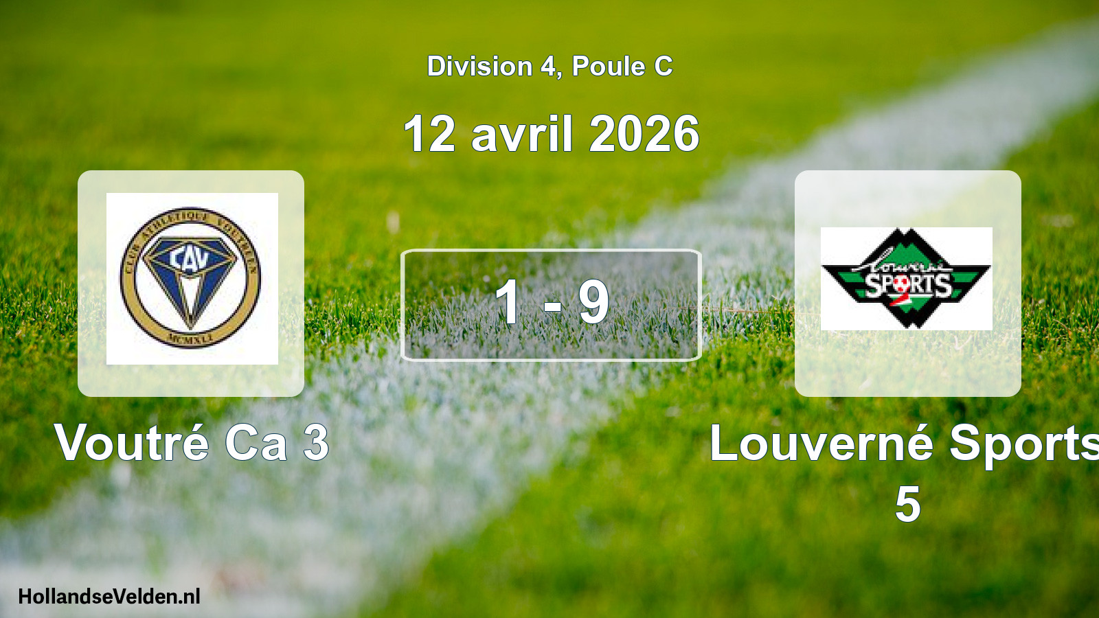 Total number of matches played: Voutré Ca 3 - Louverné Sports 5 1 - 9 (12 April 2026)