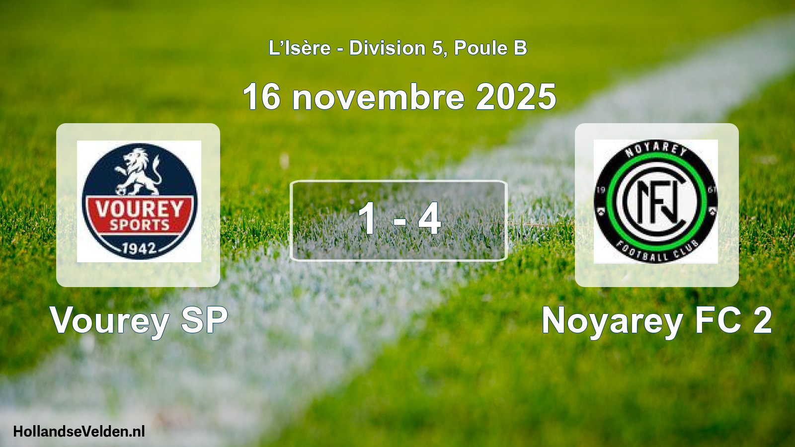 Gespeelde wedstrijd: Vourey SP - Noyarey FC 2 1 - 4 (16 november 2025)
