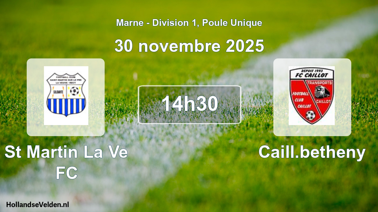 Match programmé: St Martin La Ve FC - Caill.betheny (30 novembre 2025)