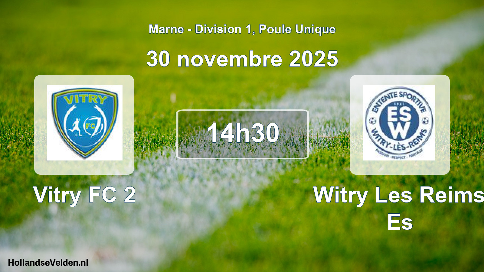 Match programmé: Vitry FC 2 - Witry Les Reims Es (30 novembre 2025)