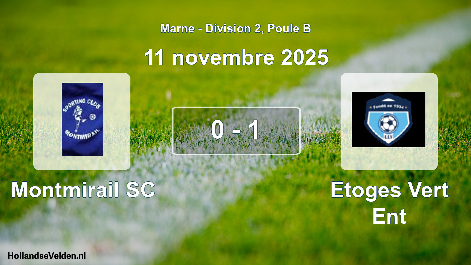 Gespeelde wedstrijd: Montmirail SC - Etoges Vert Ent 0 - 1 (11 november 2025)