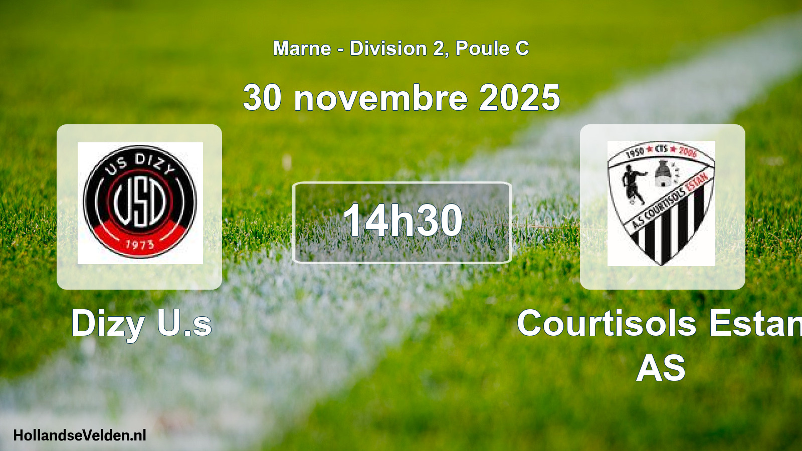 Match programmé: Dizy U.s - Courtisols Estan AS (30 novembre 2025)