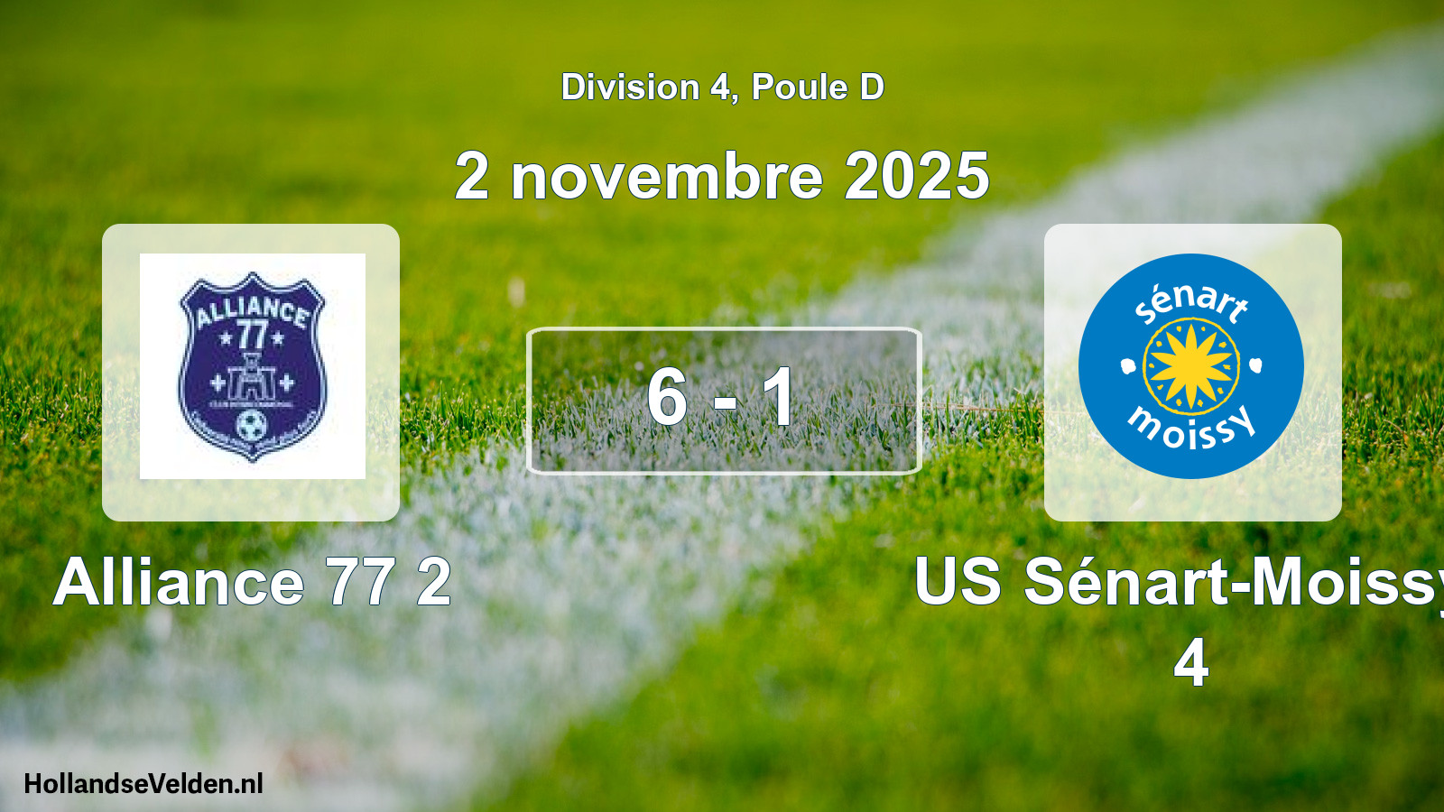 Total number of matches played: Alliance 77 2 - US Sénart-Moissy 4 6 - 1 (2 November 2025)