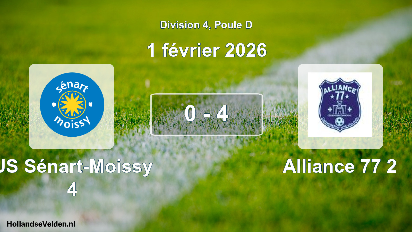 Total number of matches played: US Sénart-Moissy 4 - Alliance 77 2 0 - 4 (1 February 2026)
