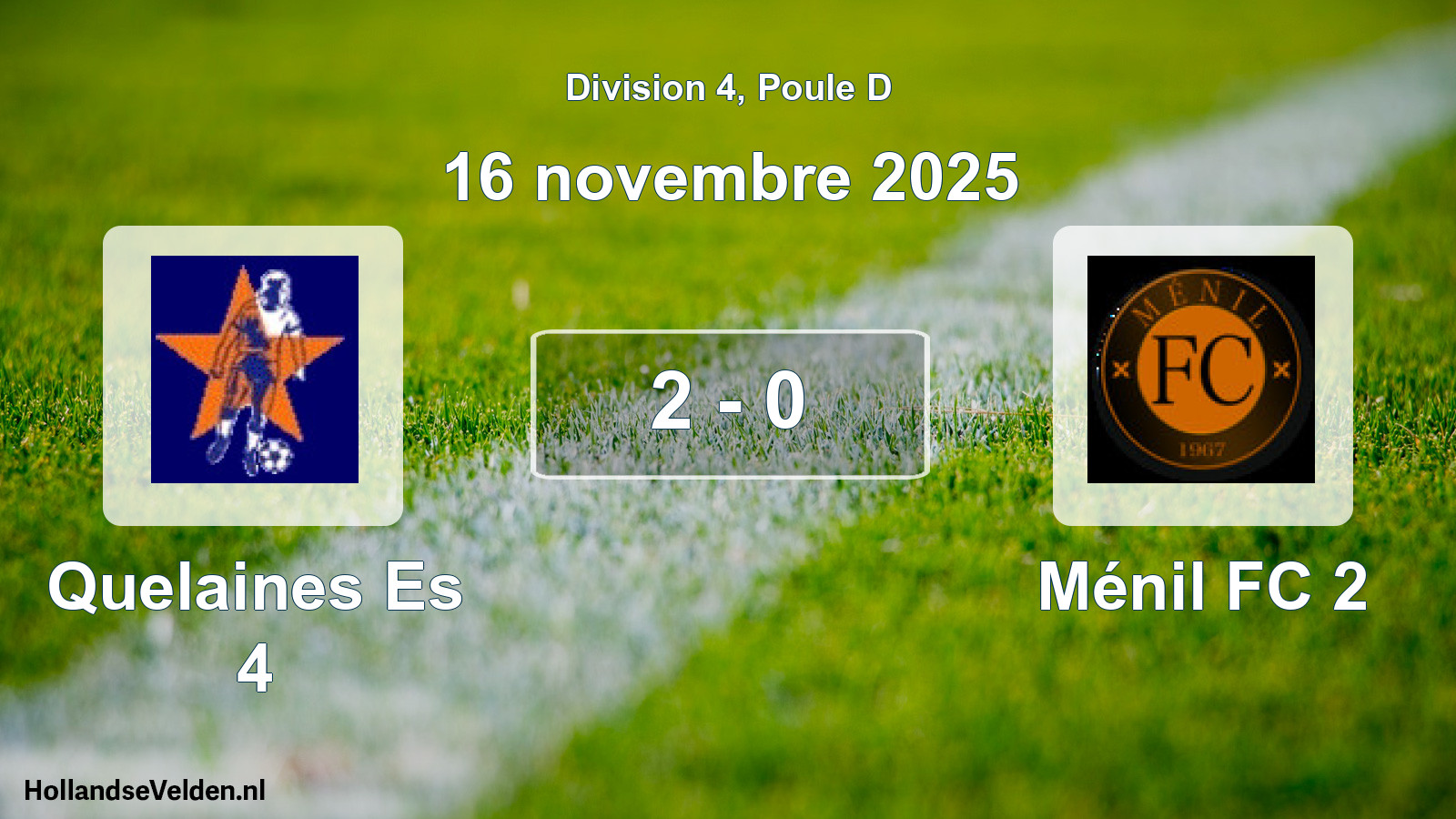 Match joué: Quelaines Es 4 - Ménil FC 2 2 - 0 (16 novembre 2025)