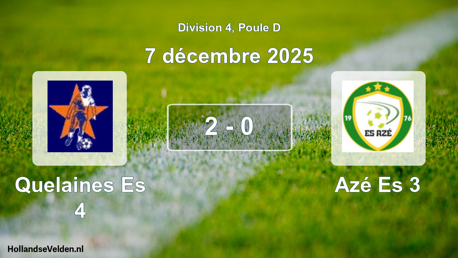 Match joué: Quelaines Es 4 - Azé Es 3 2 - 0 (7 décembre 2025)