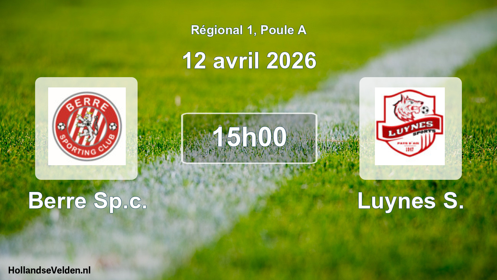 Geplande wedstrijd: Berre Sp.c. - Luynes S. (12 avril 2026)