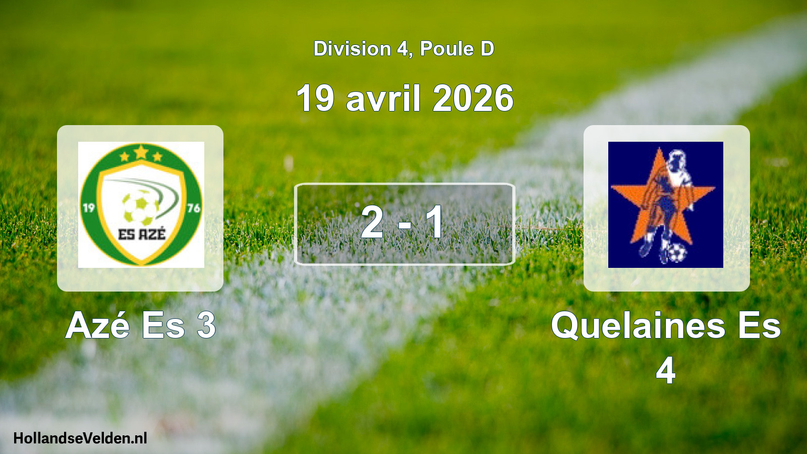 Match joué: Azé Es 3 - Quelaines Es 4 2 - 1 (19 avril 2026)