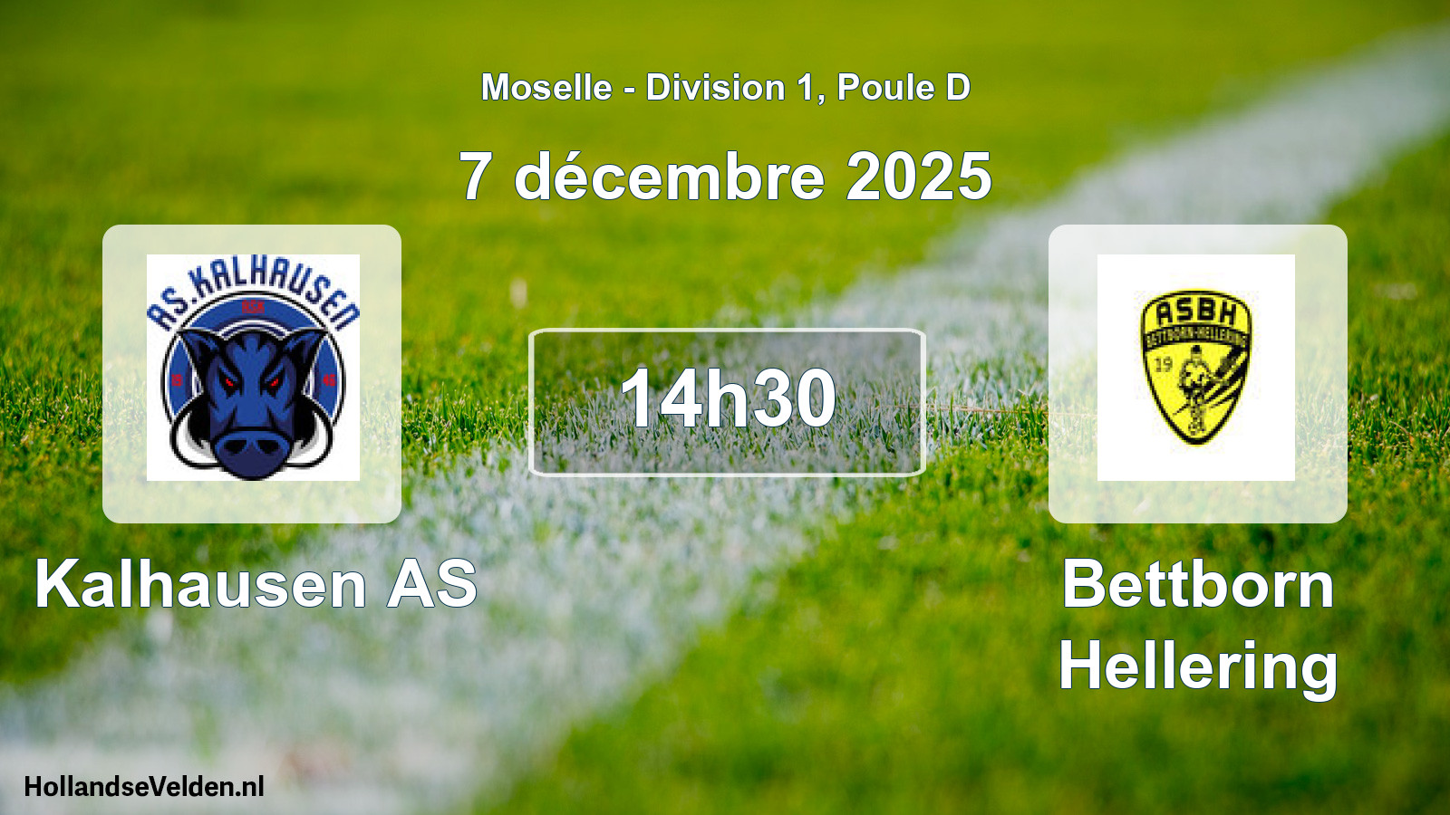 Match programmé: Kalhausen AS - Bettborn Hellering (7 décembre 2025)