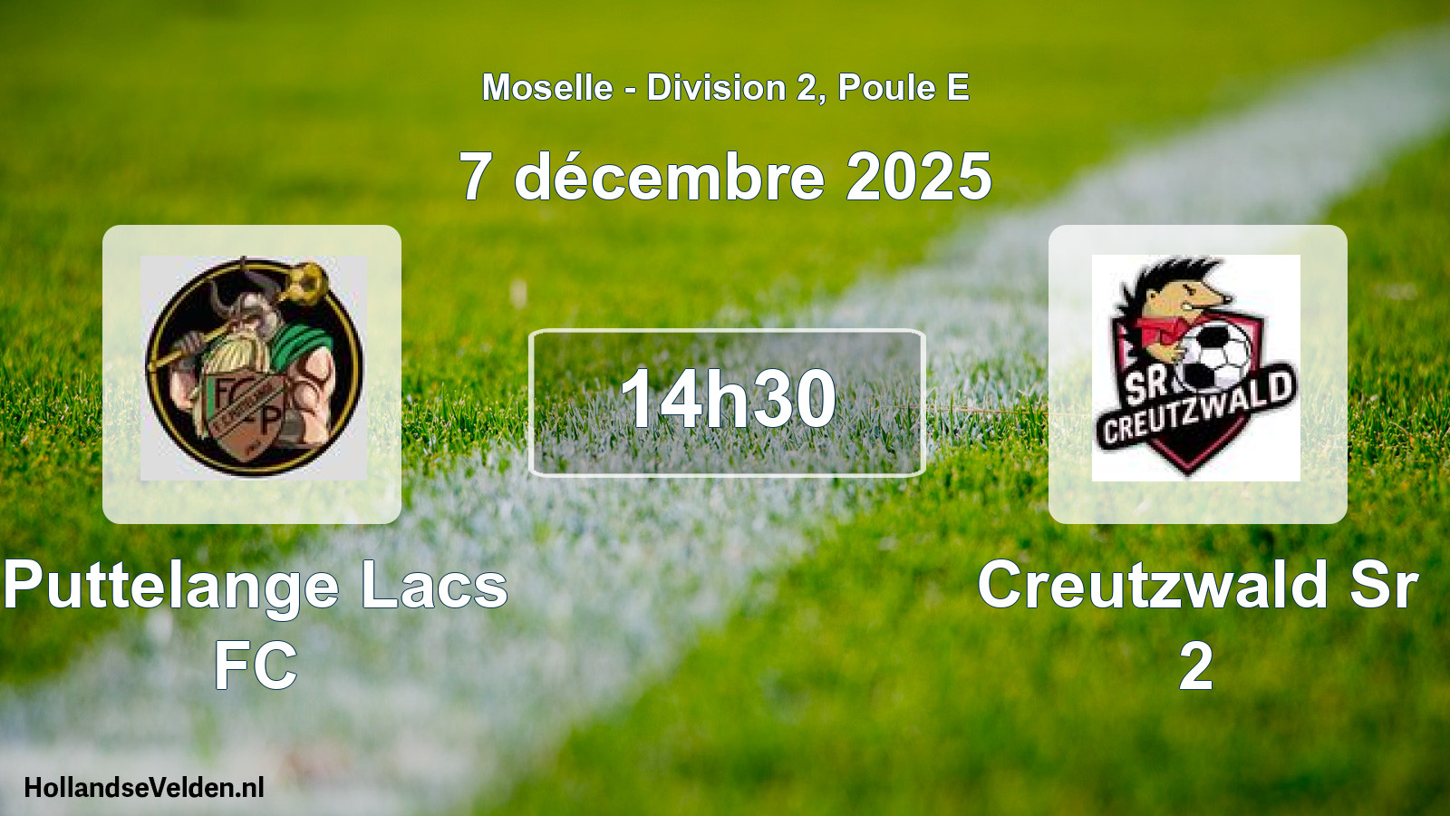 Match programmé: Puttelange Lacs FC - Creutzwald Sr 2 (7 décembre 2025)