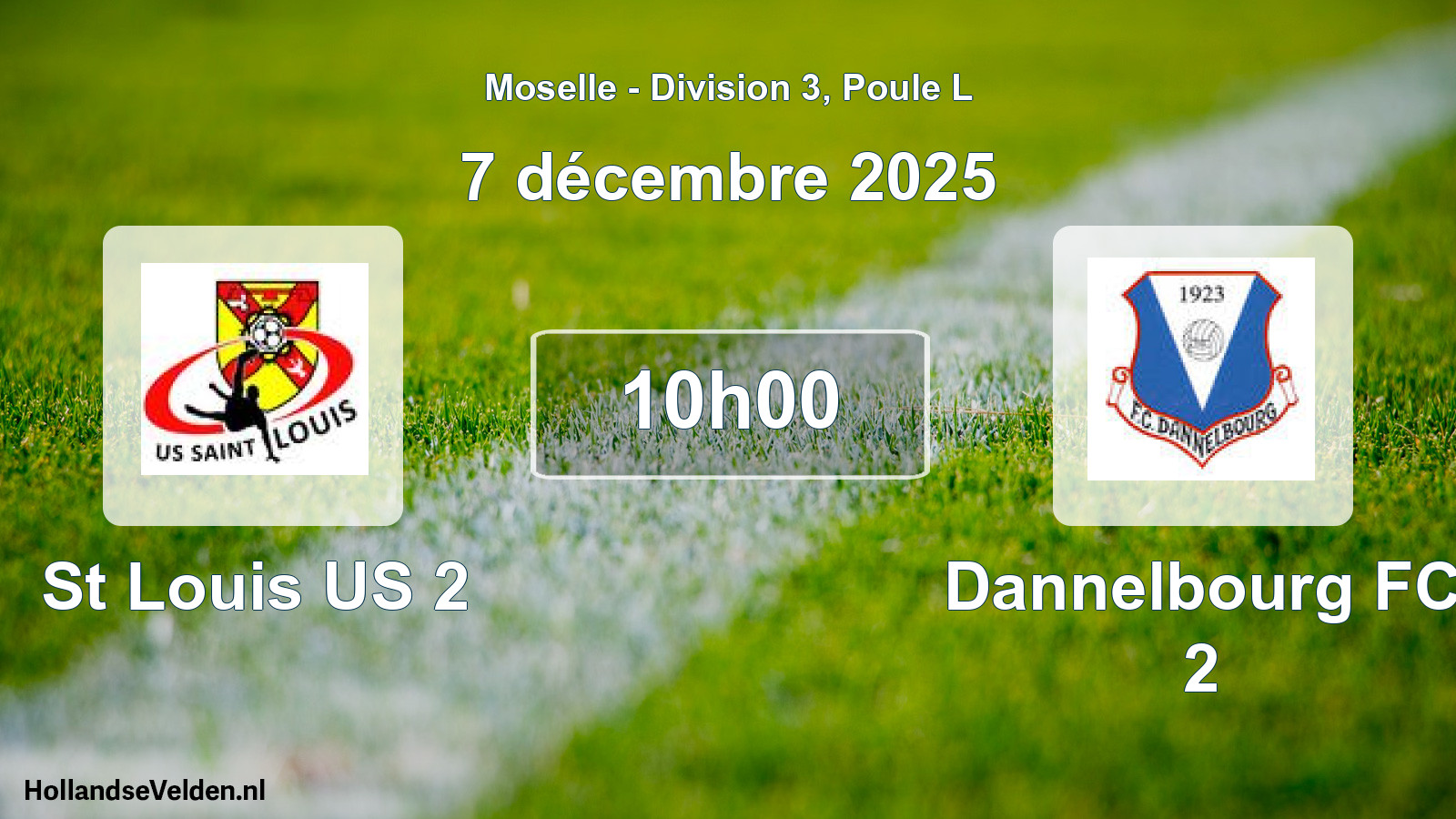 Match programmé: St Louis US 2 - Dannelbourg FC 2 (7 décembre 2025)