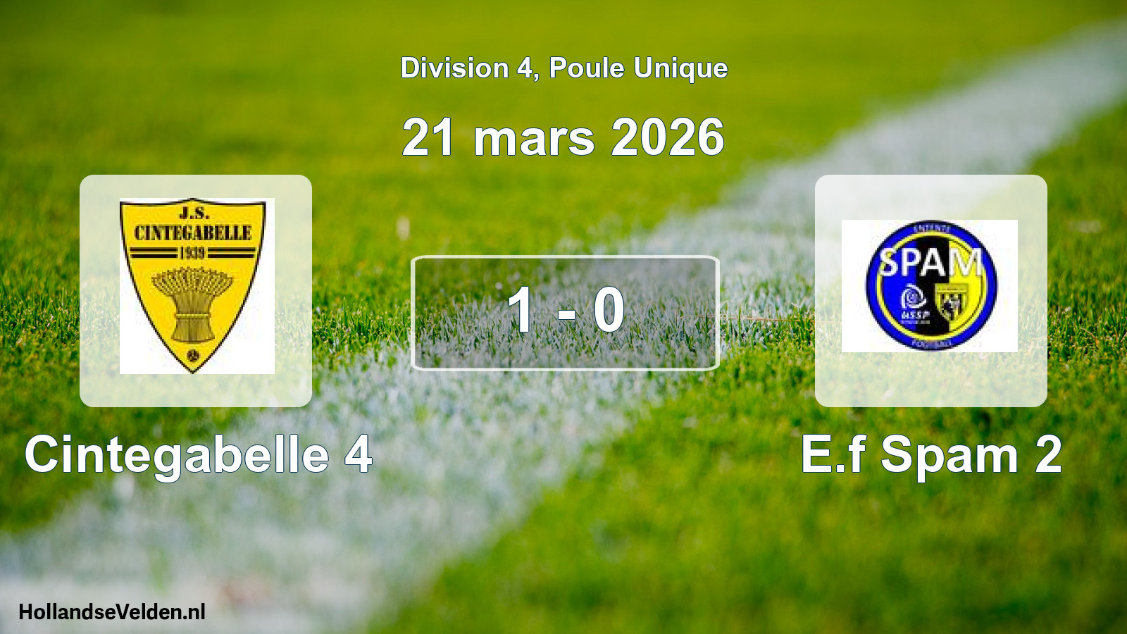 Match joué: Cintegabelle 4 - E.f Spam 2 1 - 0 (21 mars 2026)
