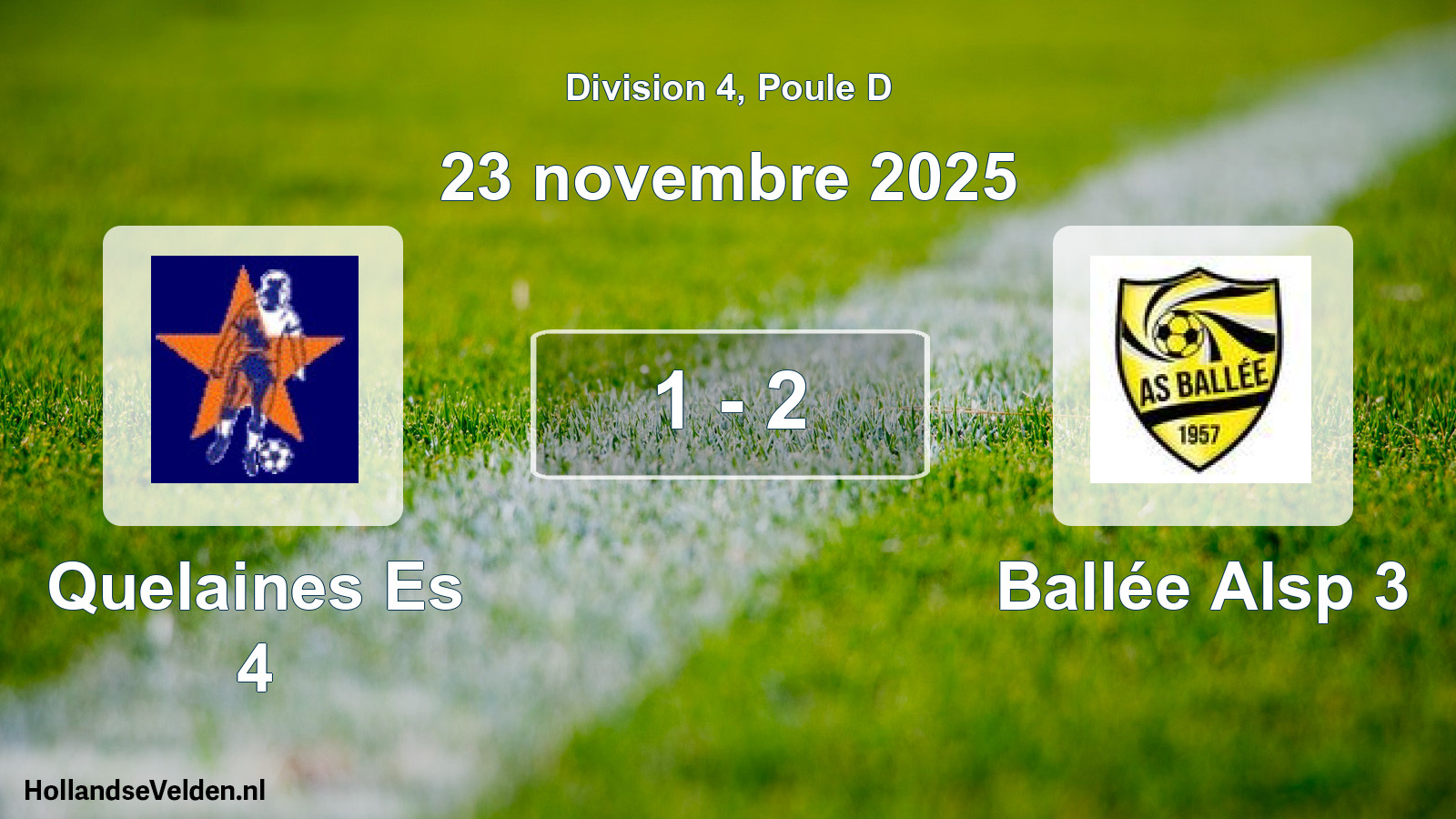 Match joué: Quelaines Es 4 - Ballée Alsp 3 1 - 2 (23 novembre 2025)