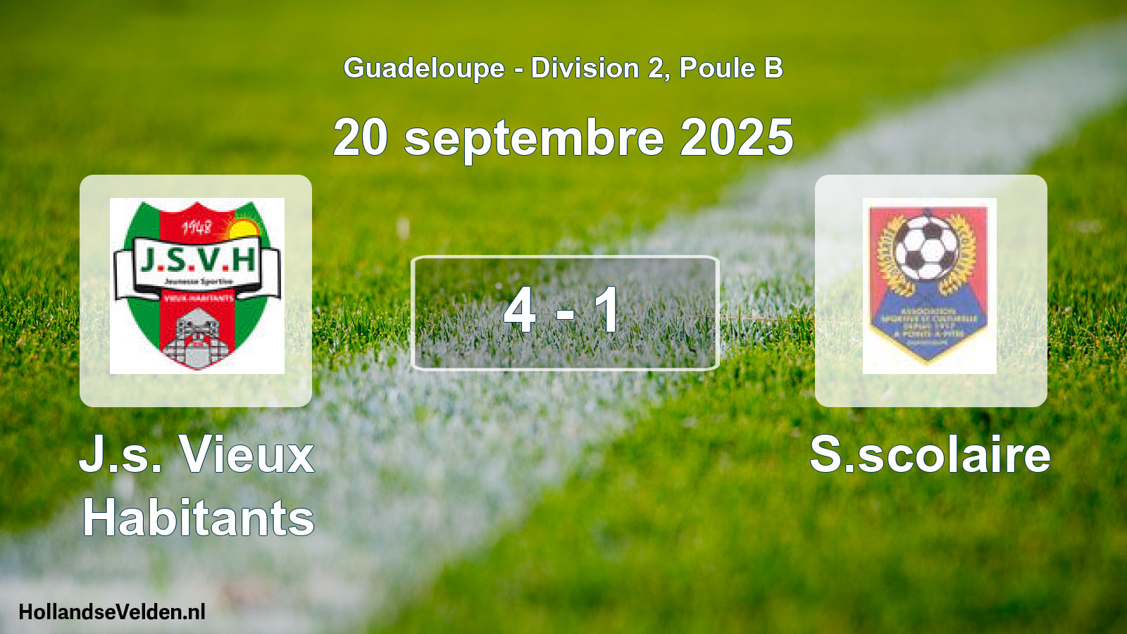 Match joué: J.s. Vieux Habitants - S.scolaire 4 - 1 (20 septembre 2025)
