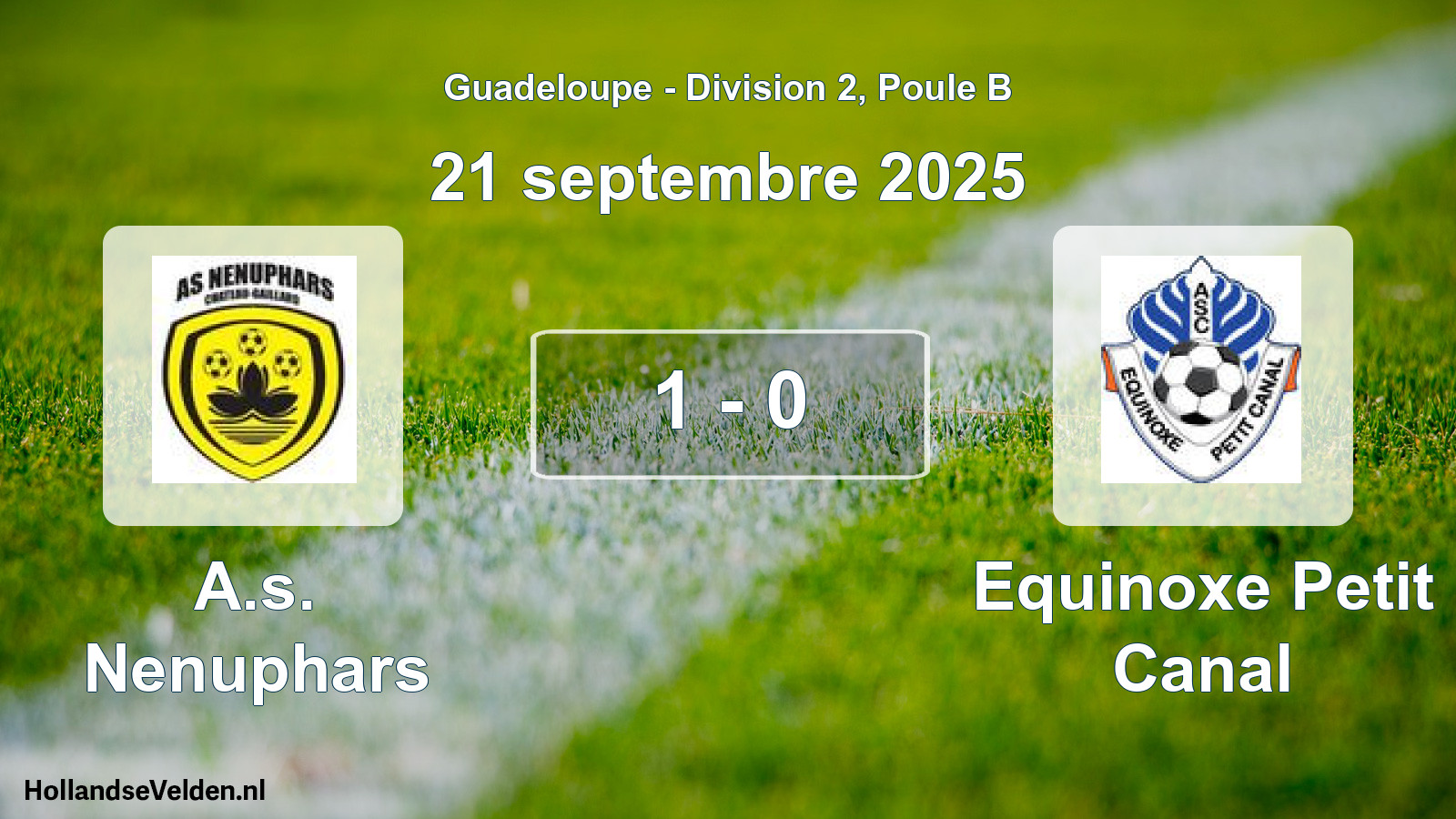 Total number of matches played: A.s. Nenuphars - Equinoxe Petit Canal 1 - 0 (21 September 2025)