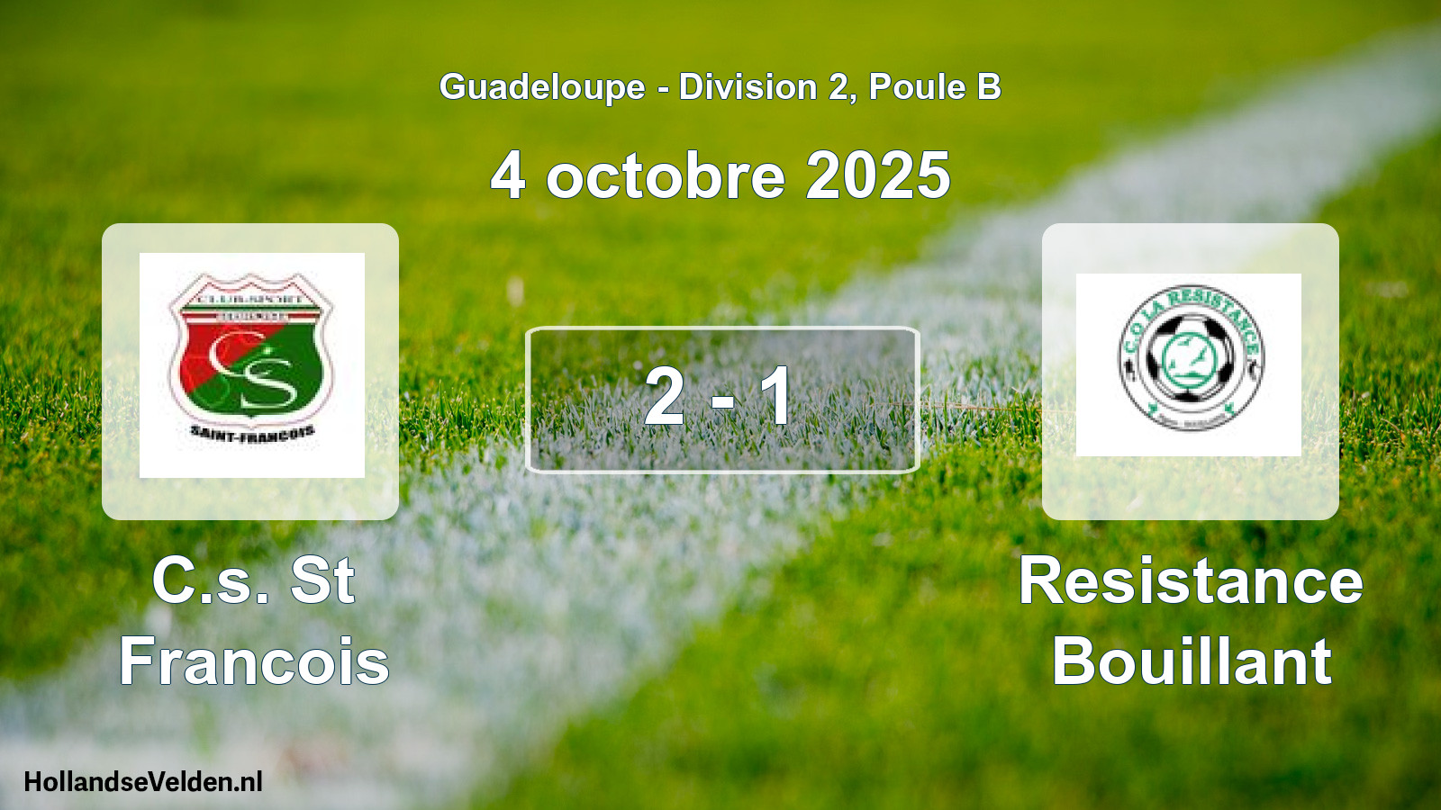 Match joué: C.s. St Francois - Resistance Bouillant 2 - 1 (4 octobre 2025)