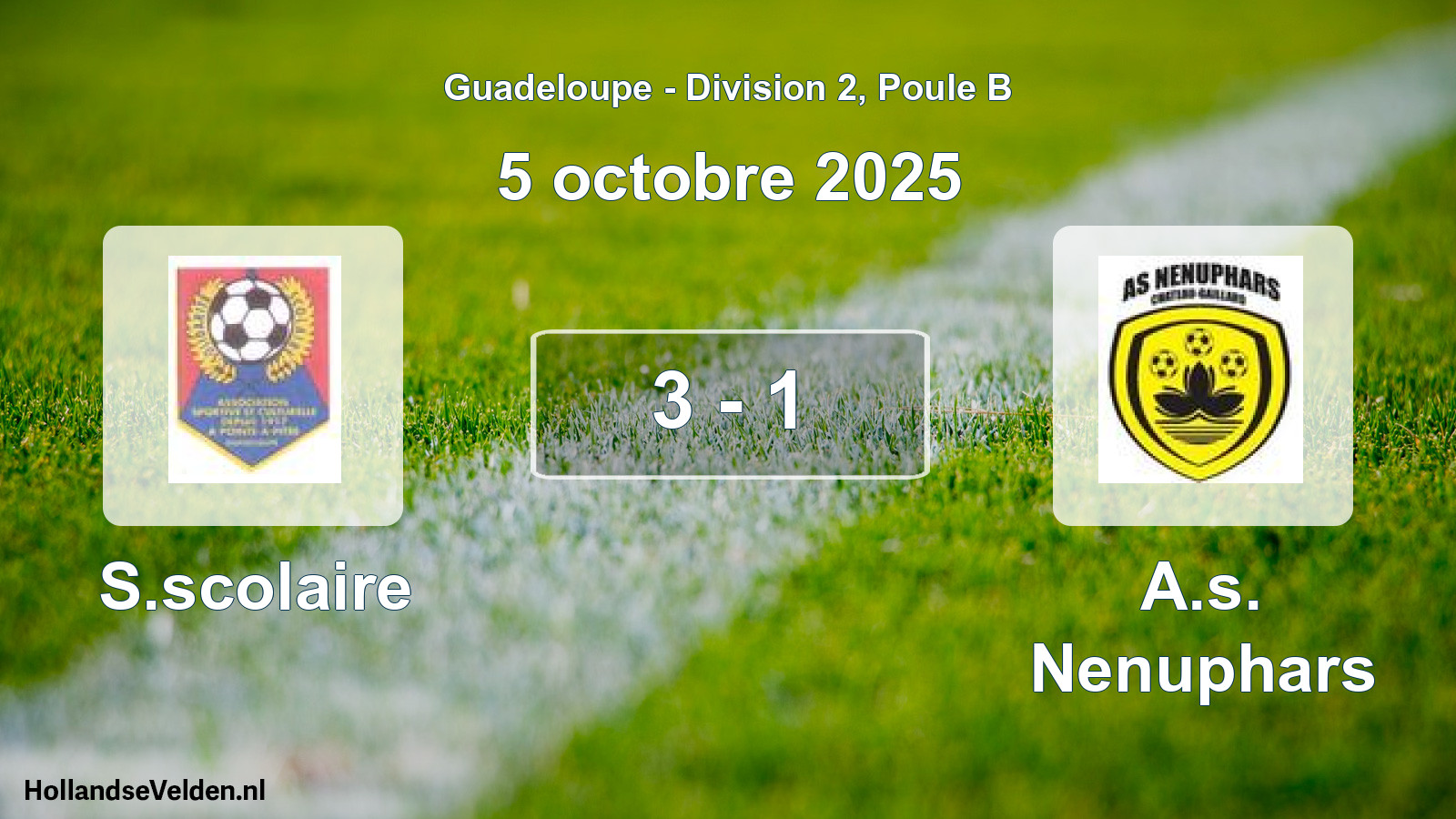 Match joué: S.scolaire - A.s. Nenuphars 3 - 1 (5 octobre 2025)