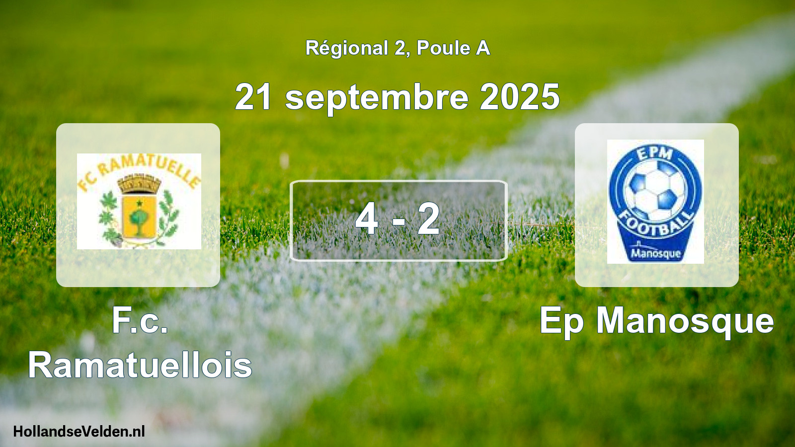 Gespeelde wedstrijd: F.c. Ramatuellois - Ep Manosque 4 - 2 (21 september 2025)