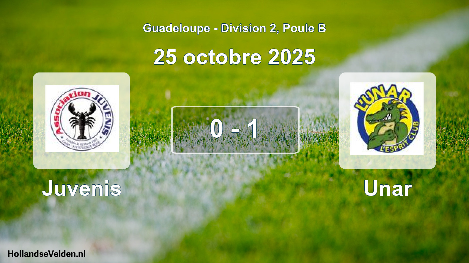 Match joué: Juvenis - Unar 0 - 1 (25 octobre 2025)