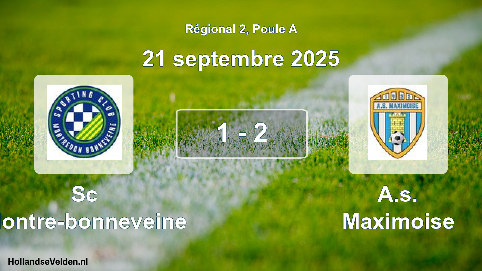 Gespeelde wedstrijd: Sc Montre-bonneveine - A.s. Maximoise 1 - 2 (21 september 2025)