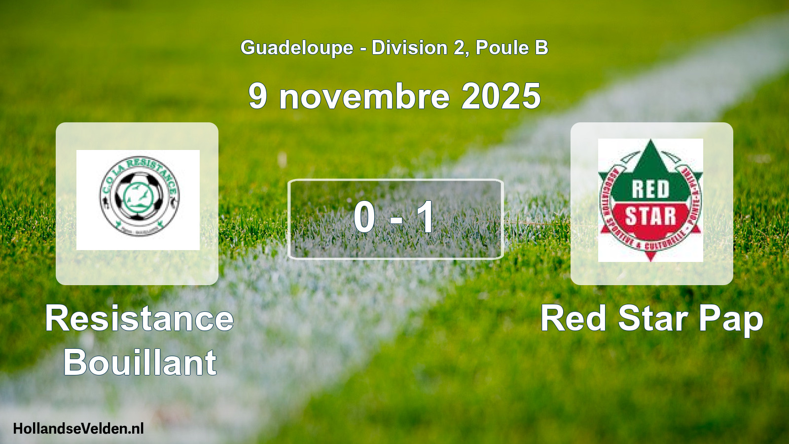 Match joué: Resistance Bouillant - Red Star Pap 0 - 1 (9 novembre 2025)