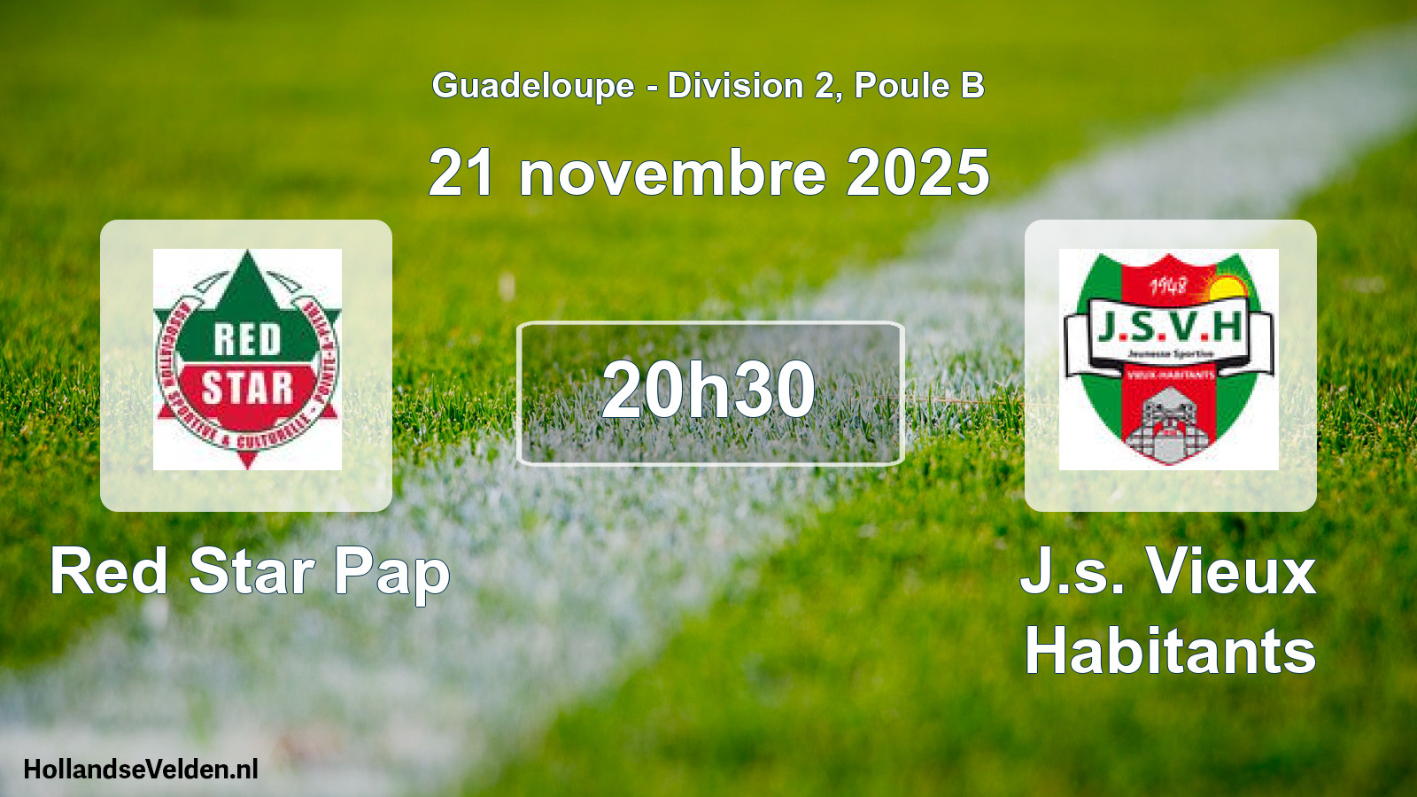 Match programmé: Red Star Pap - J.s. Vieux Habitants (21 novembre 2025)