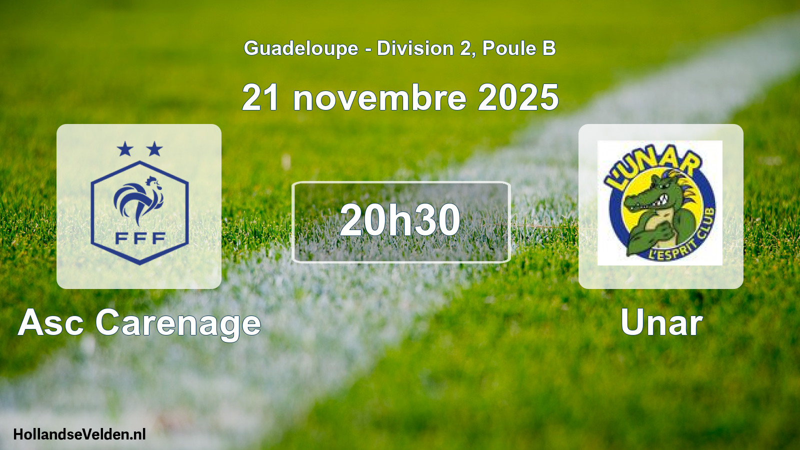 Match programmé: Asc Carenage - Unar (21 novembre 2025)