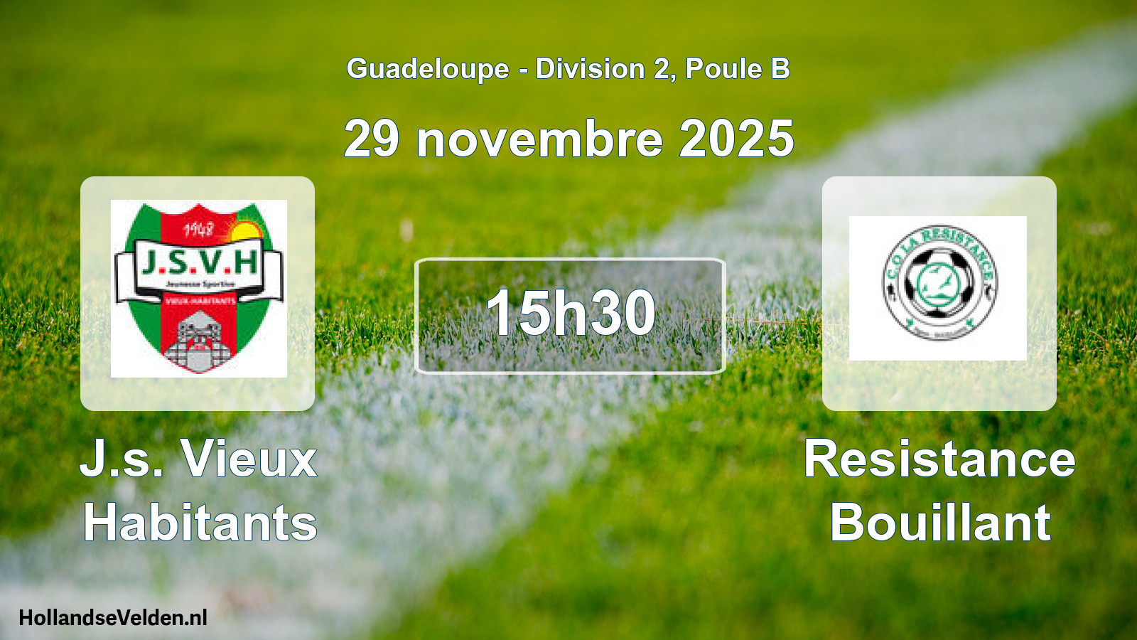 Match programmé: J.s. Vieux Habitants - Resistance Bouillant (29 novembre 2025)