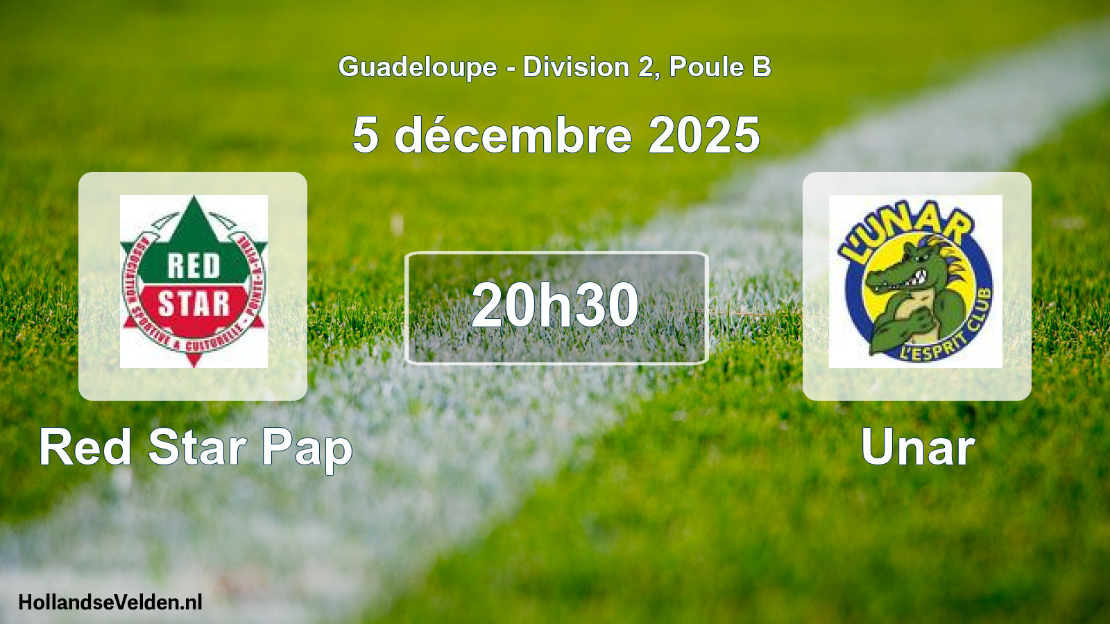 Match programmé: Red Star Pap - Unar (5 décembre 2025)