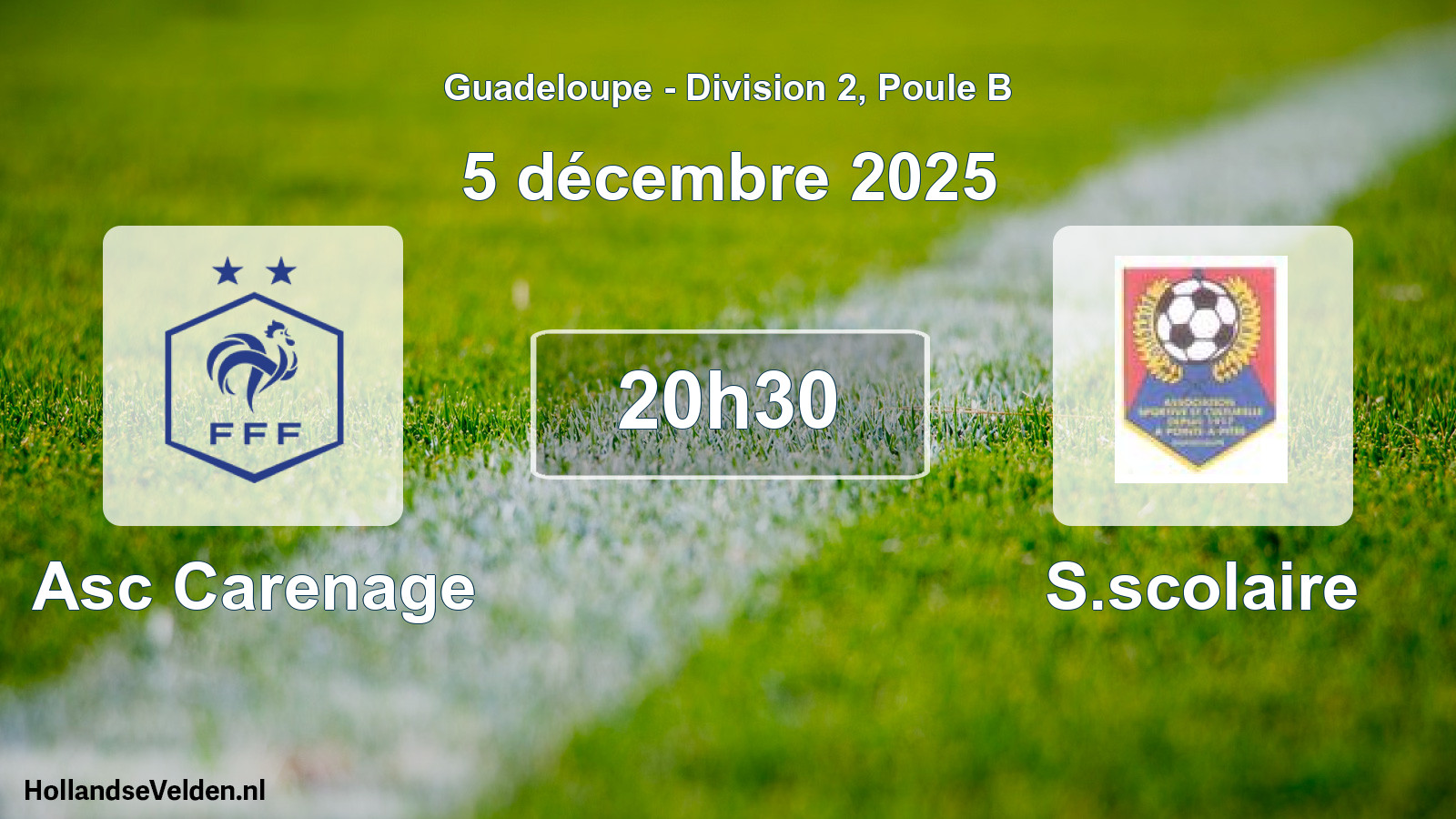 Match programmé: Asc Carenage - S.scolaire (5 décembre 2025)