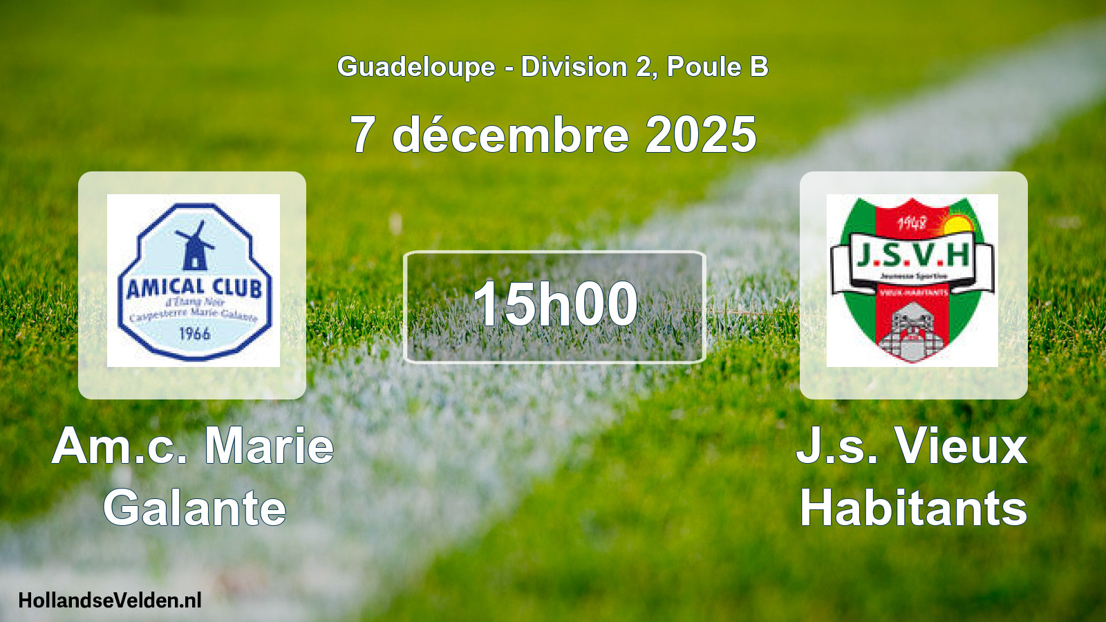 Match programmé: Am.c. Marie Galante - J.s. Vieux Habitants (7 décembre 2025)