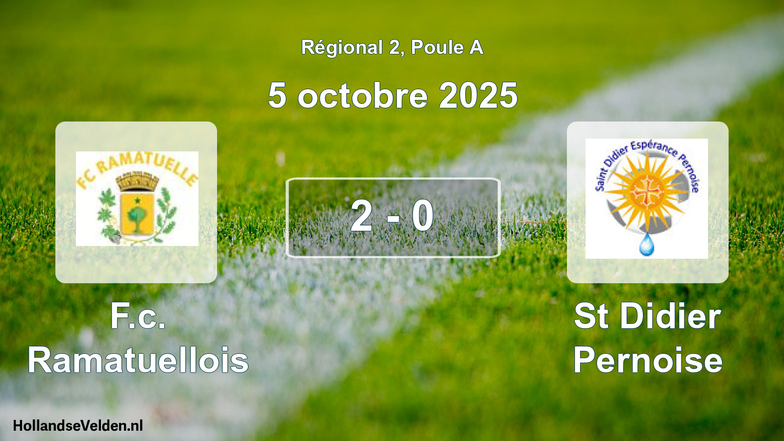 Total number of matches played: F.c. Ramatuellois - St Didier Pernoise 2 - 0 (5 October 2025)