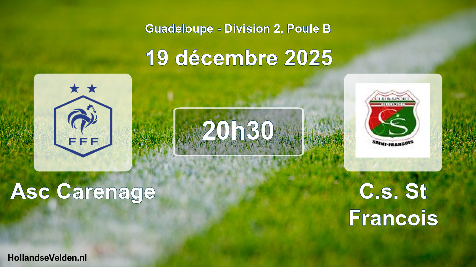 Geplande wedstrijd: Asc Carenage - C.s. St Francois (19 december 2025)