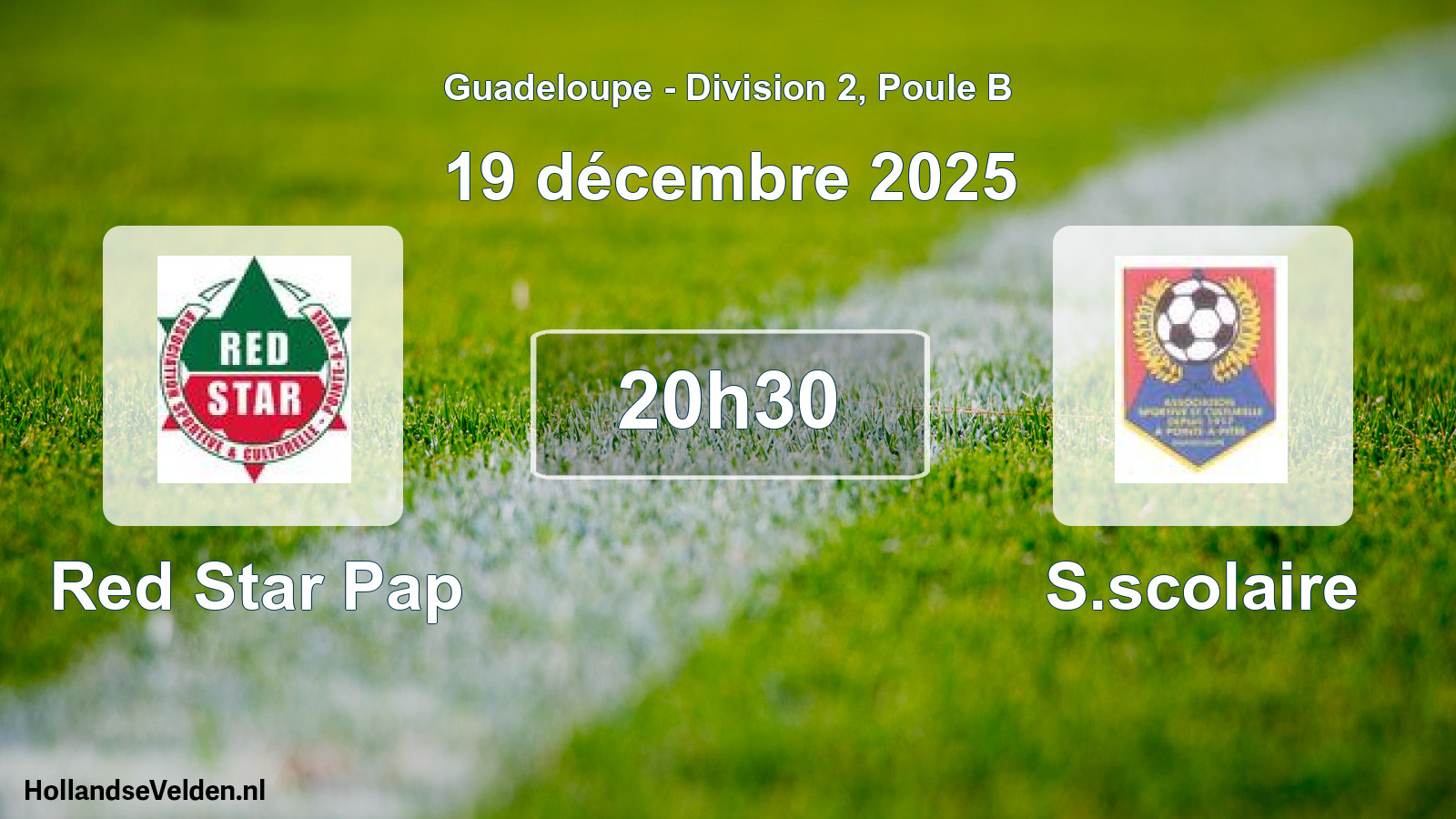 Geplande wedstrijd: Red Star Pap - S.scolaire (19 december 2025)