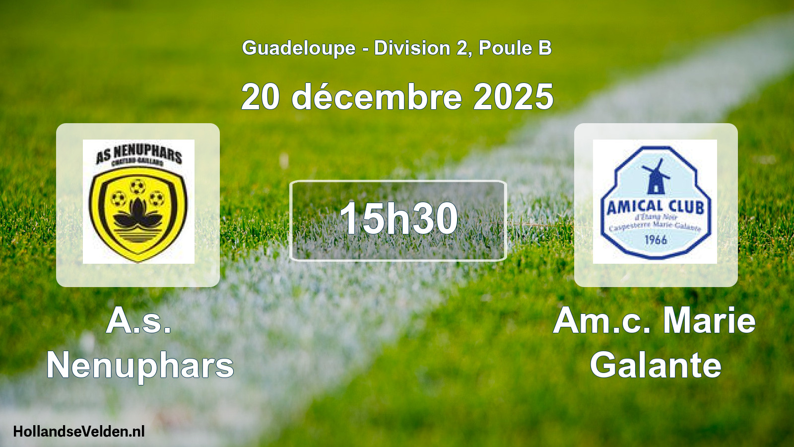 Match programmé: A.s. Nenuphars - Am.c. Marie Galante (20 décembre 2025)